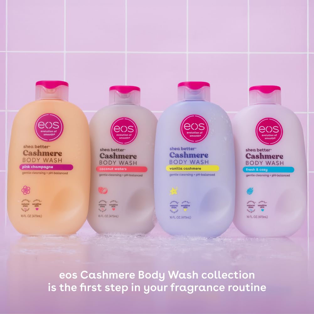 eos Travel Vanilla Cashmere Body Wash- Travel Size Essential, Toiletries, Mini Body Wash, 2.5 fl oz