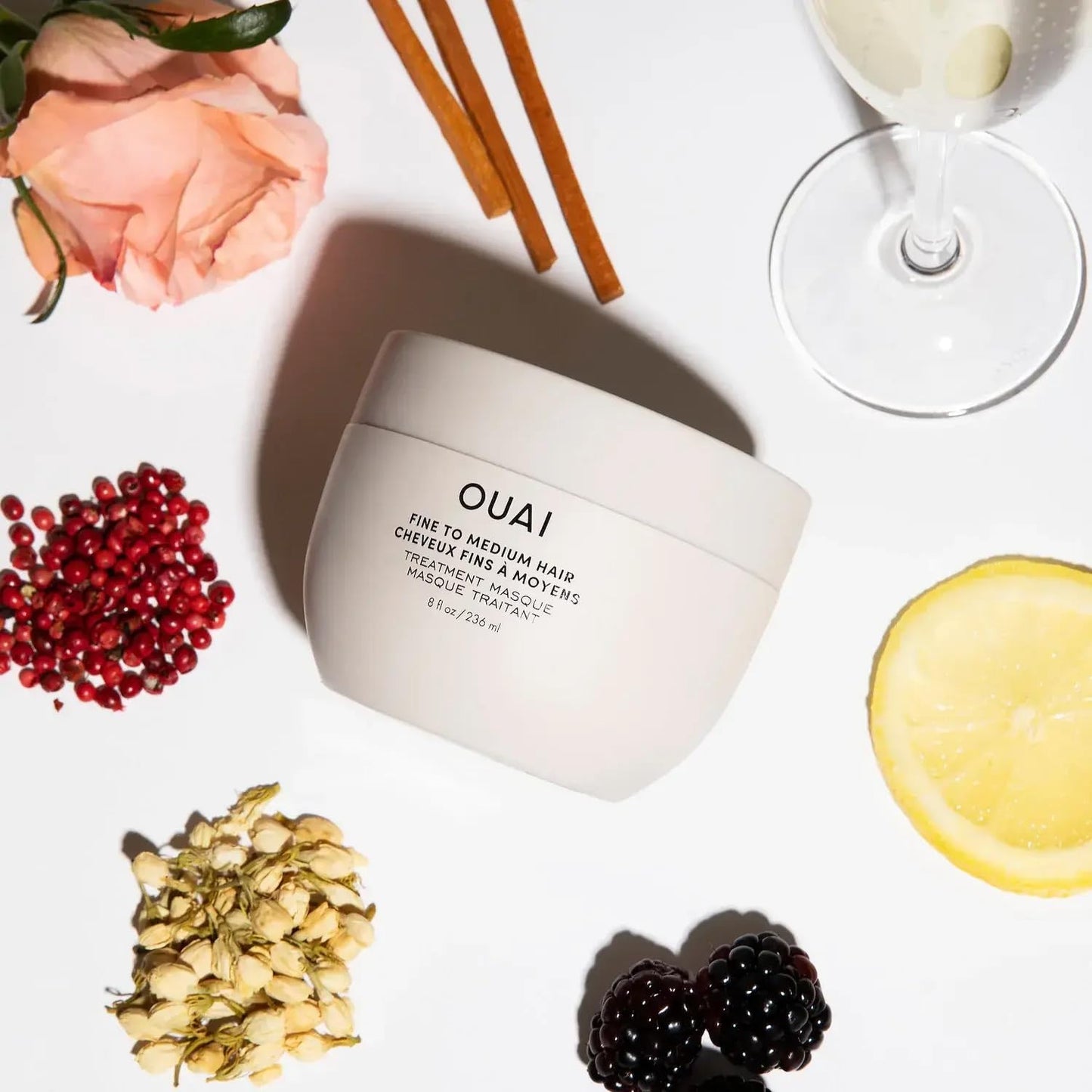 OUAI Fine to Medium Hair Treatment Masque – Hydrating Repair Mask with Shea Butter, Keratin & Panthenol – Restores Shine, Smoothness & Strength – 8 Fl Oz