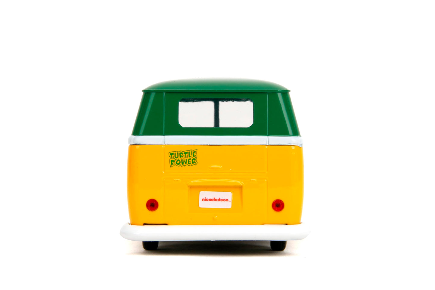 Jada Toys Hollywood Rides TMNT 1961 VW Bus Die-Cast Model Car, 1:32 Scale, Opening Doors, Detailed Interior, Green & Yellow, Ages 8+