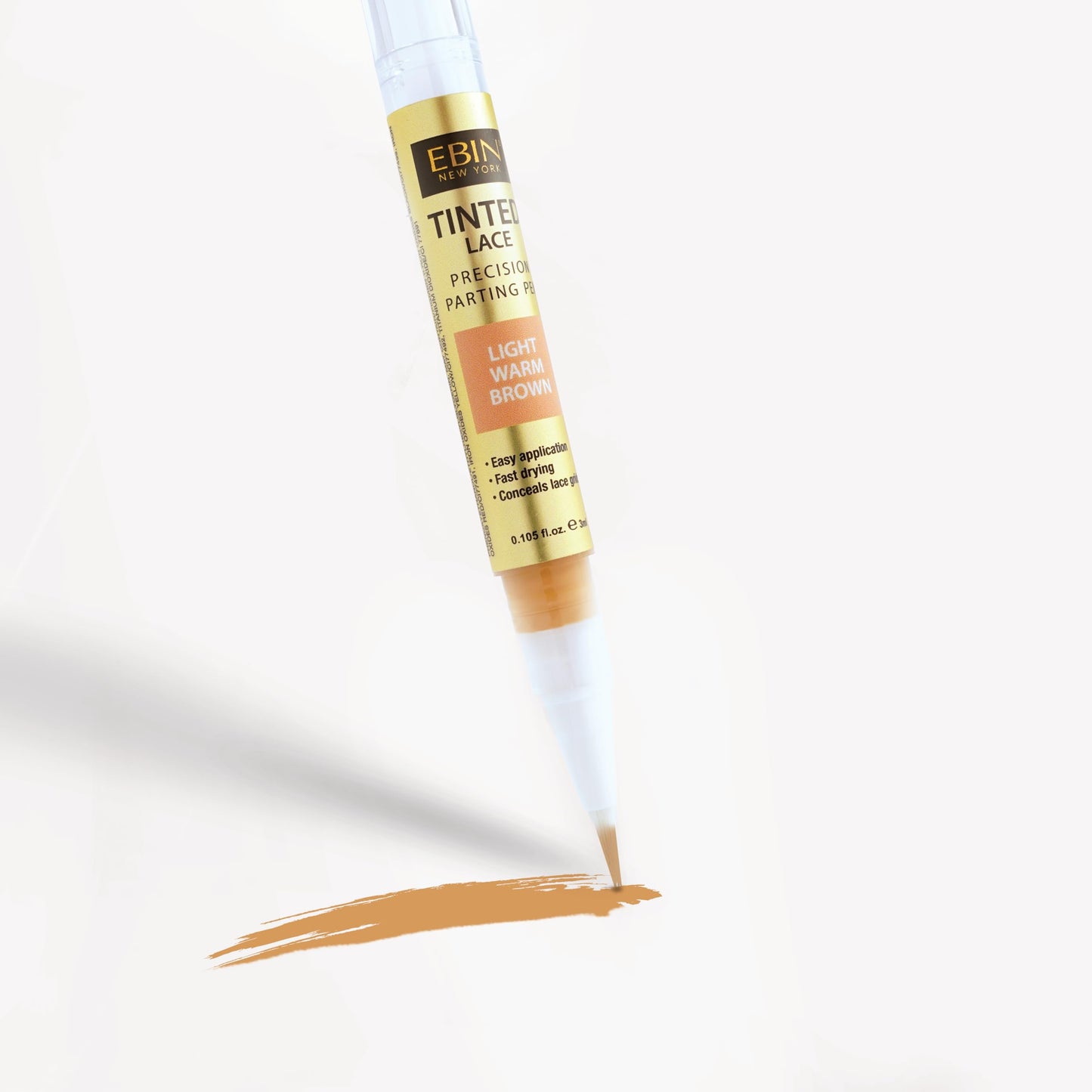 Tinted Lace Precision Parting Pen Light Warm Brown 0.105oz | Easy Brush Applicator | Long-Lasting Lace Tint for Natural, Seamless Finish
