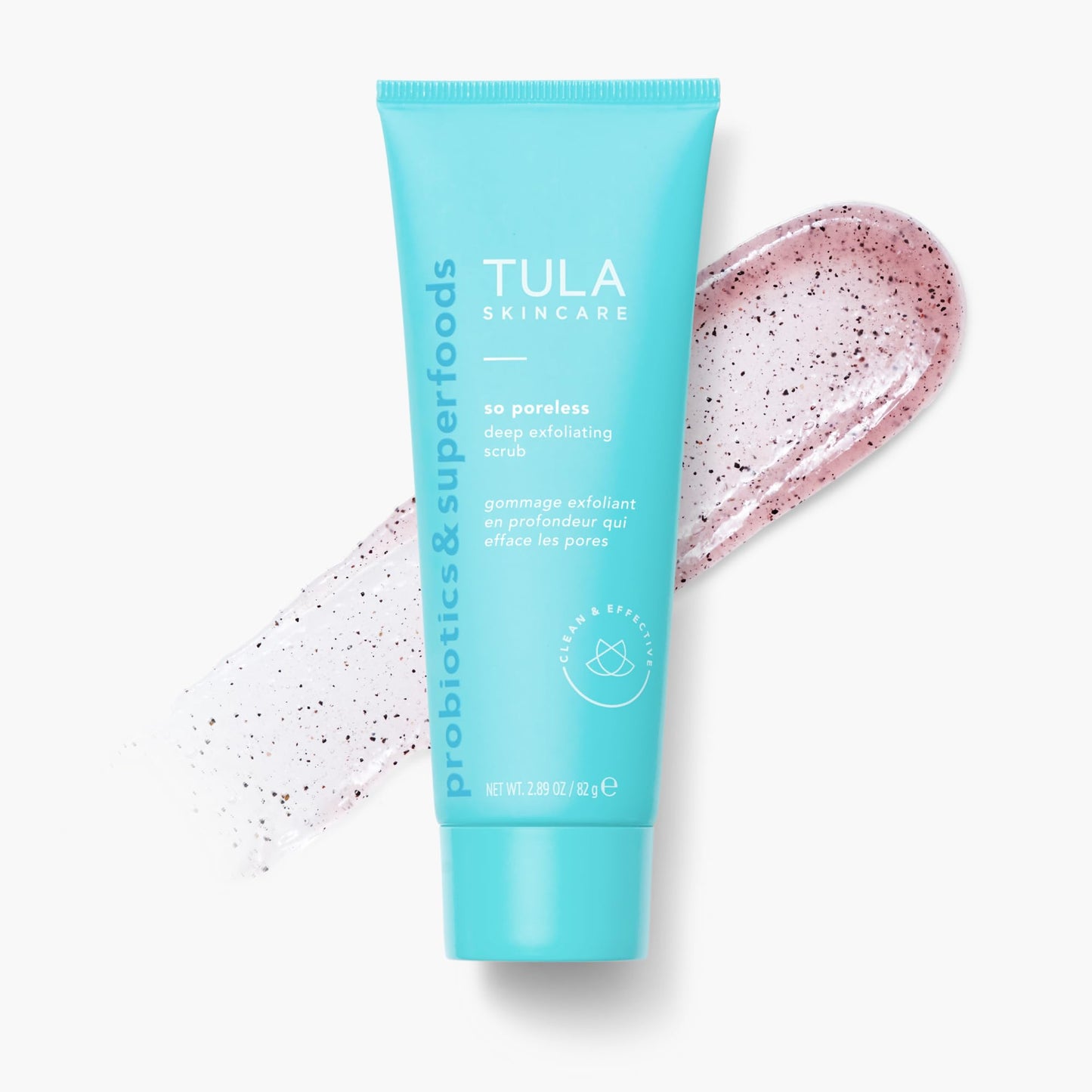 TULA So Poreless Exfoliating Blackhead Scrub – Gentle Yet Powerful Face Exfoliator with Probiotics, Volcanic Sand & Pink Salt, 2.89 oz
