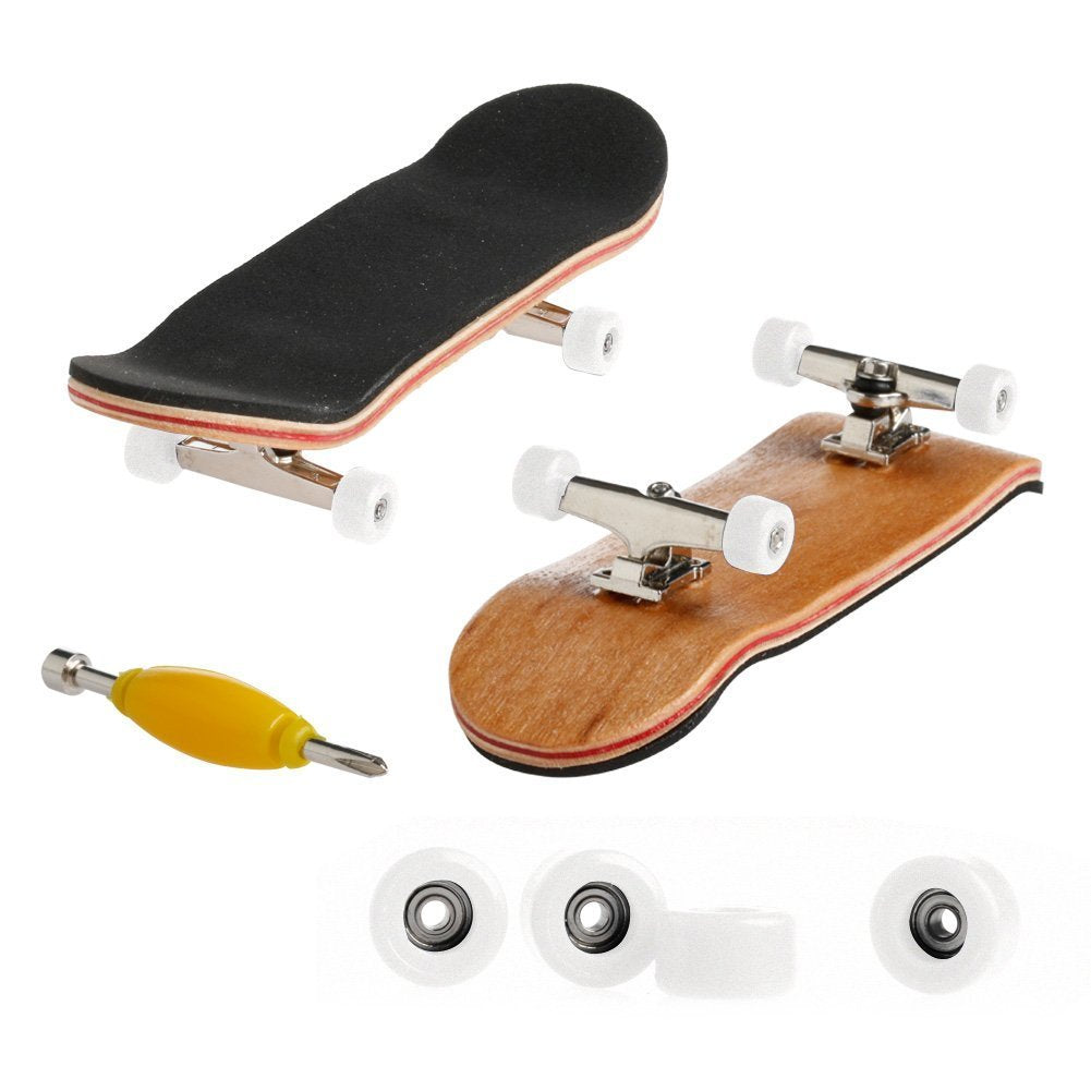 Lottoyday Professional Mini Maple Wooden Finger Skateboard Toy Set for Kids (White)