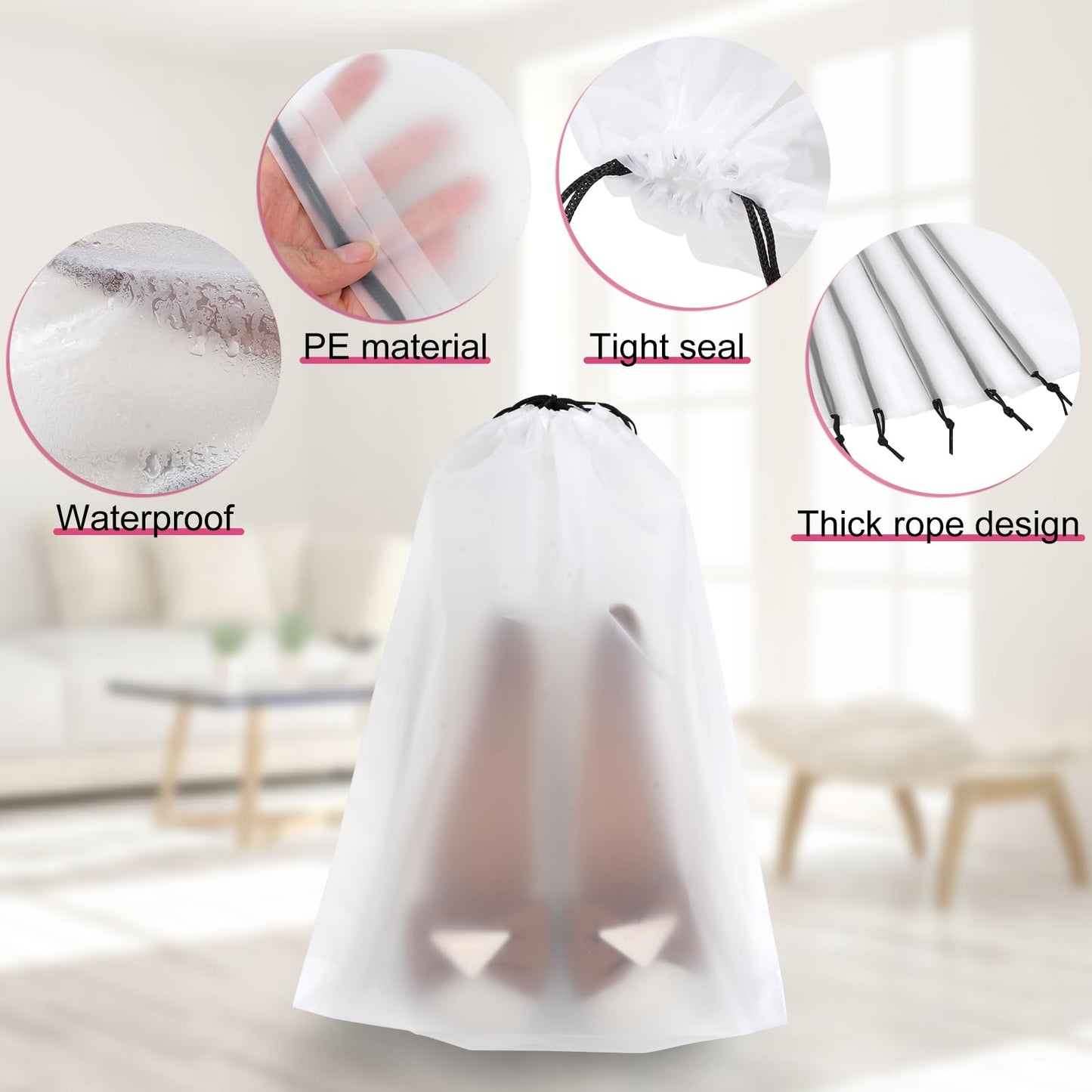 Vivinin 18 Pack Shoe Bags - 11.8in x 15.7in, Storage Bags for Packing, Travel Essentials for Men and Women