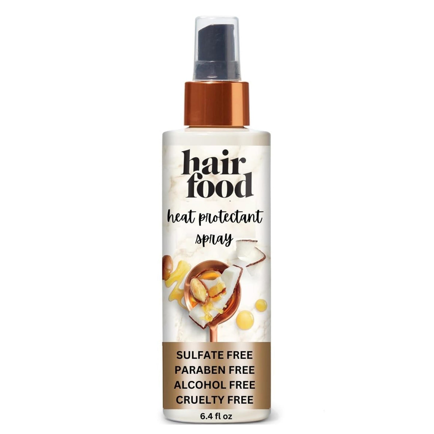 Hair Food Coconut & Argan Oil Heat Protectant Spray, 450°F Protection, Sulfate & Paraben Free, Adds Shine, Safe for All Hair Types, 6.4 Fl Oz