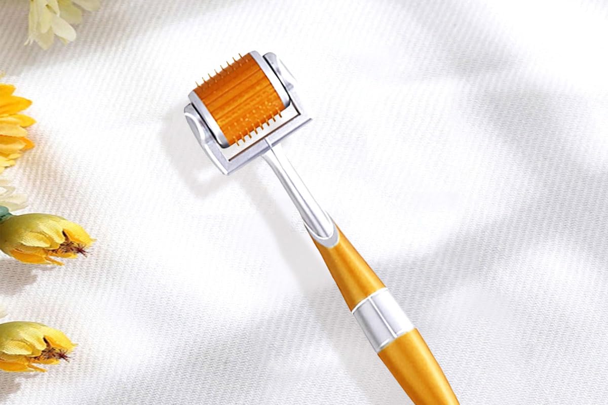 Professional Derma Roller 192 Individual Real Needles Titanium Micro Needles Microneedling Roller for Home Use with Storage Case & User Manual