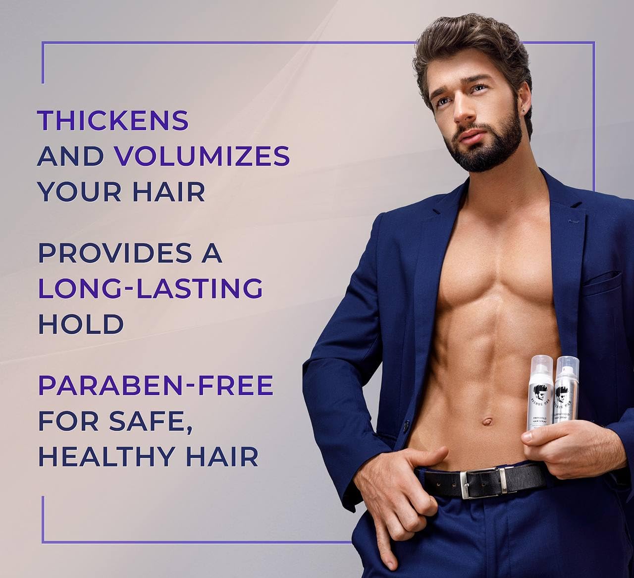 Avenue Man Sculpting Foam for Men - Travel Size (1.69 oz) - Firm Hold Volumizing Hair Mousse with Herbal Extracts Styling Products - Alcohol Free