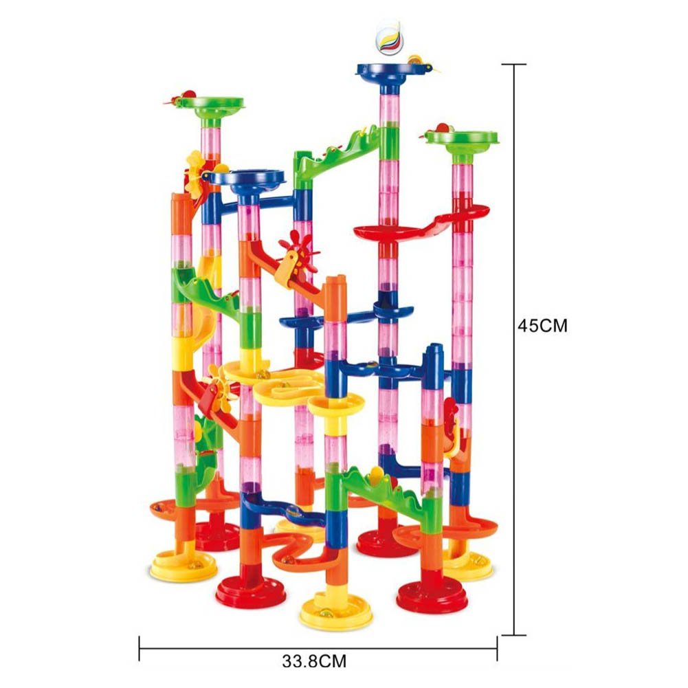 Jollymap Race Coaster Marble Run Set – 105-Piece Construction Building Blocks Maze Toy for Kids, Creative STEM Railway Track Playset