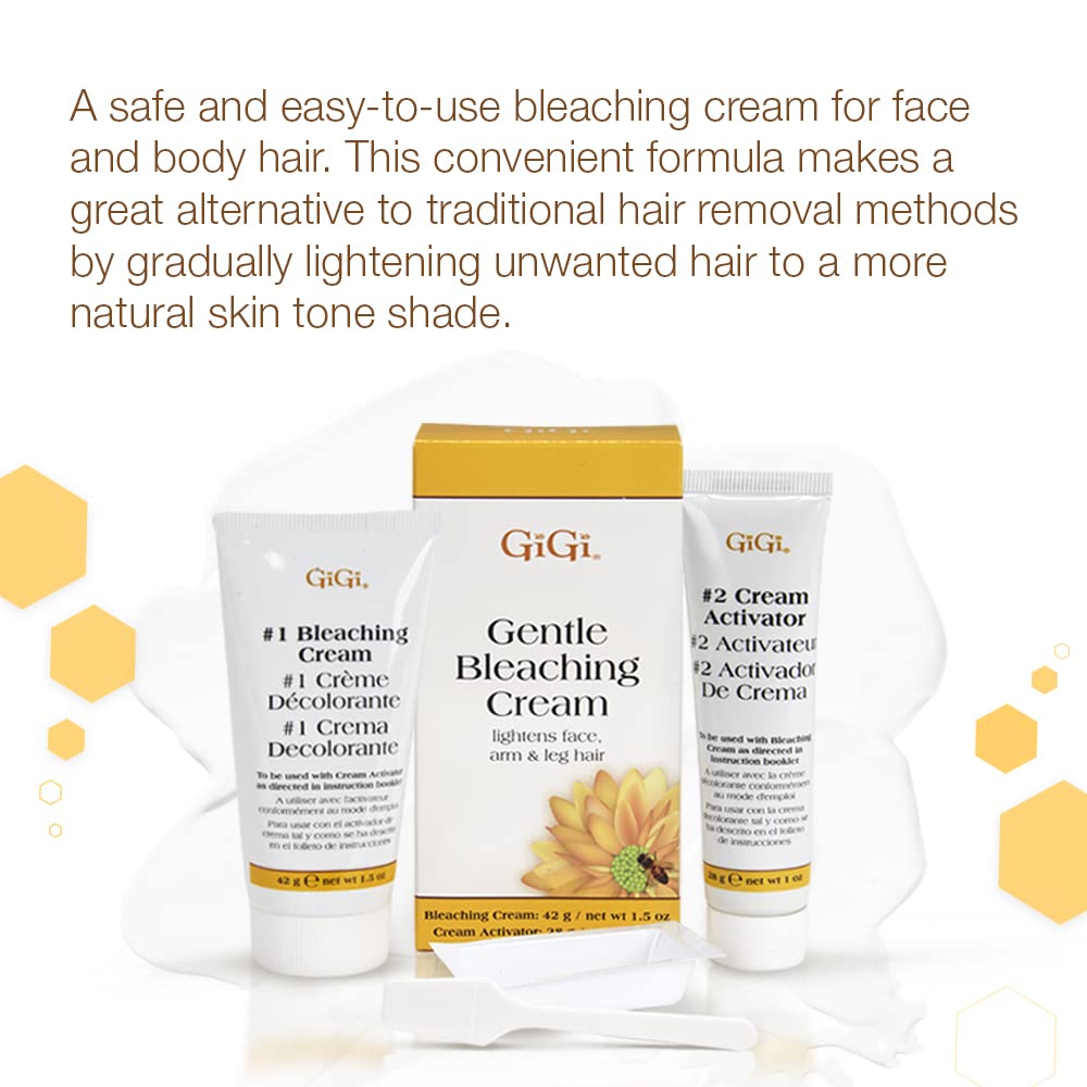 GiGi Gentle Bleaching Cream for Face, Body & Hair, 1 oz – Safe, Easy Hair Lightener for a Natural Look – Gentle Alternative to Waxing & Hair Removal