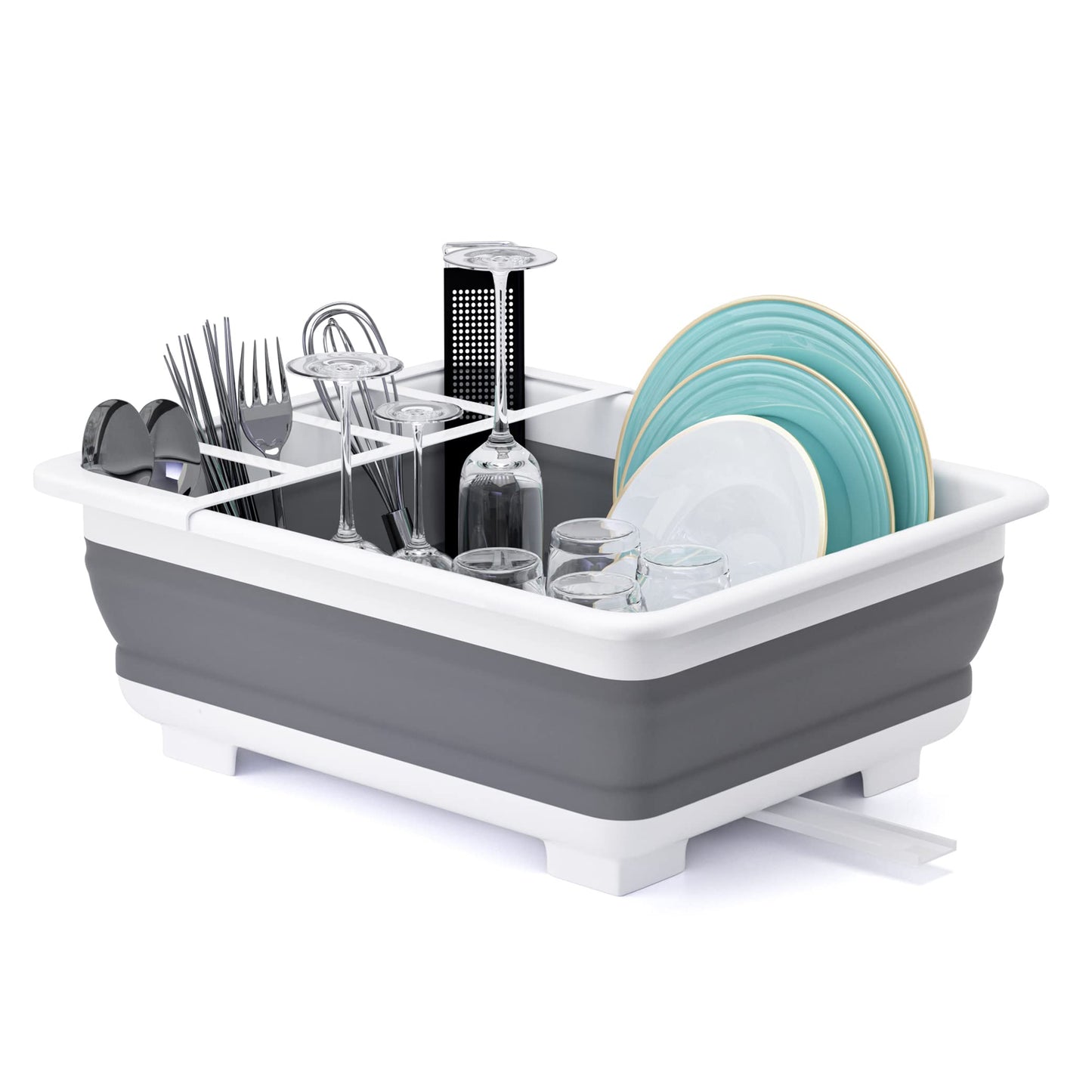 THANSTAR Collapsible Dish Drying Rack – Portable Space-Saving Dinnerware Drainer & Organizer for Kitchen, RV, Campers & Travel