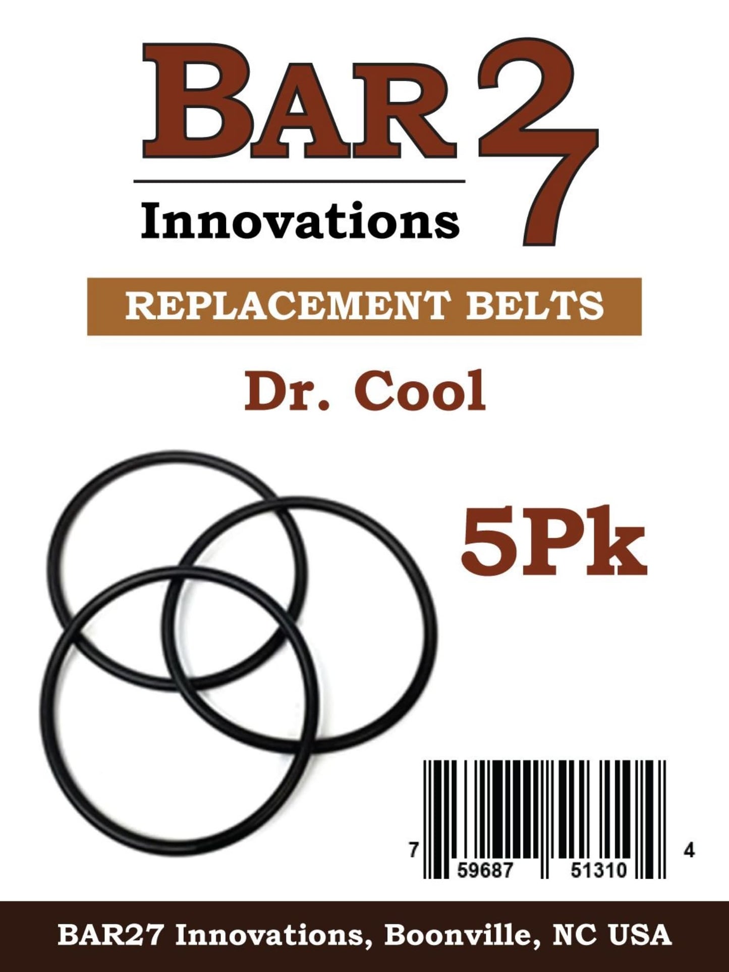Bar27 Brand 5 Pack Dr Cool Hobby & Pro Rock Tumbler Belts Compatible with National Geographic, Dan & Darci