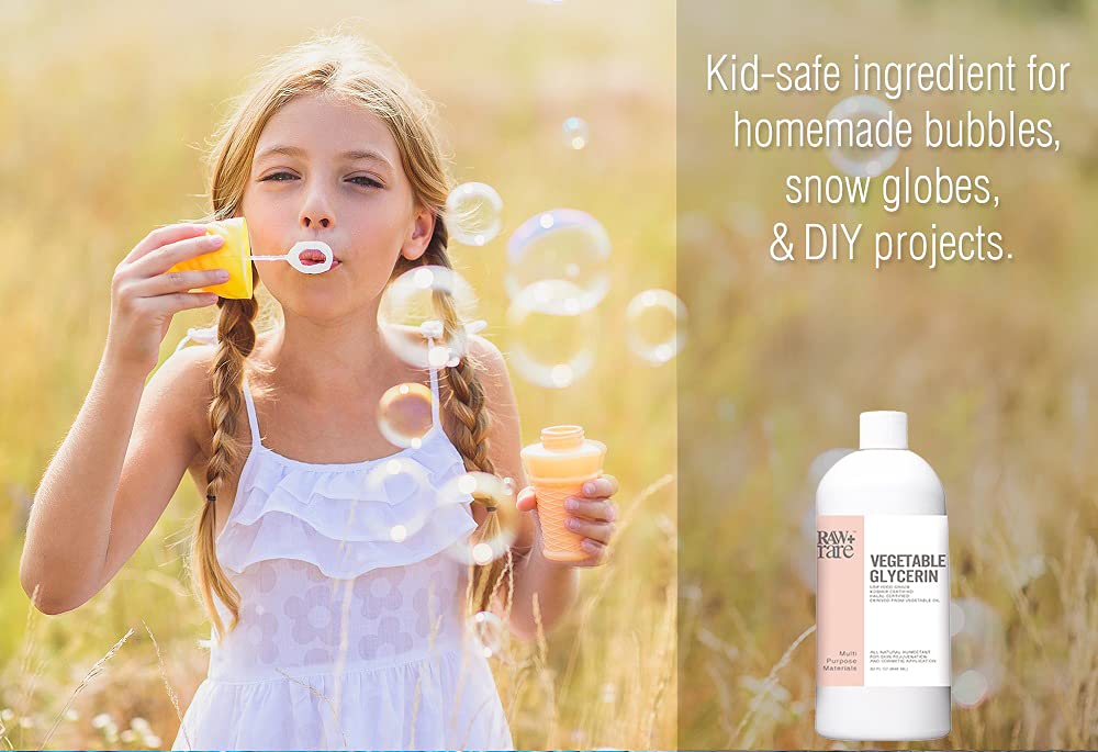 Raw Plus Rare Vegetable Glycerin Quart (32 fl. oz.) – Pure USP Food & Cosmetic Grade, Skin, Hair, Soap, Crafts, Kosher & Halal