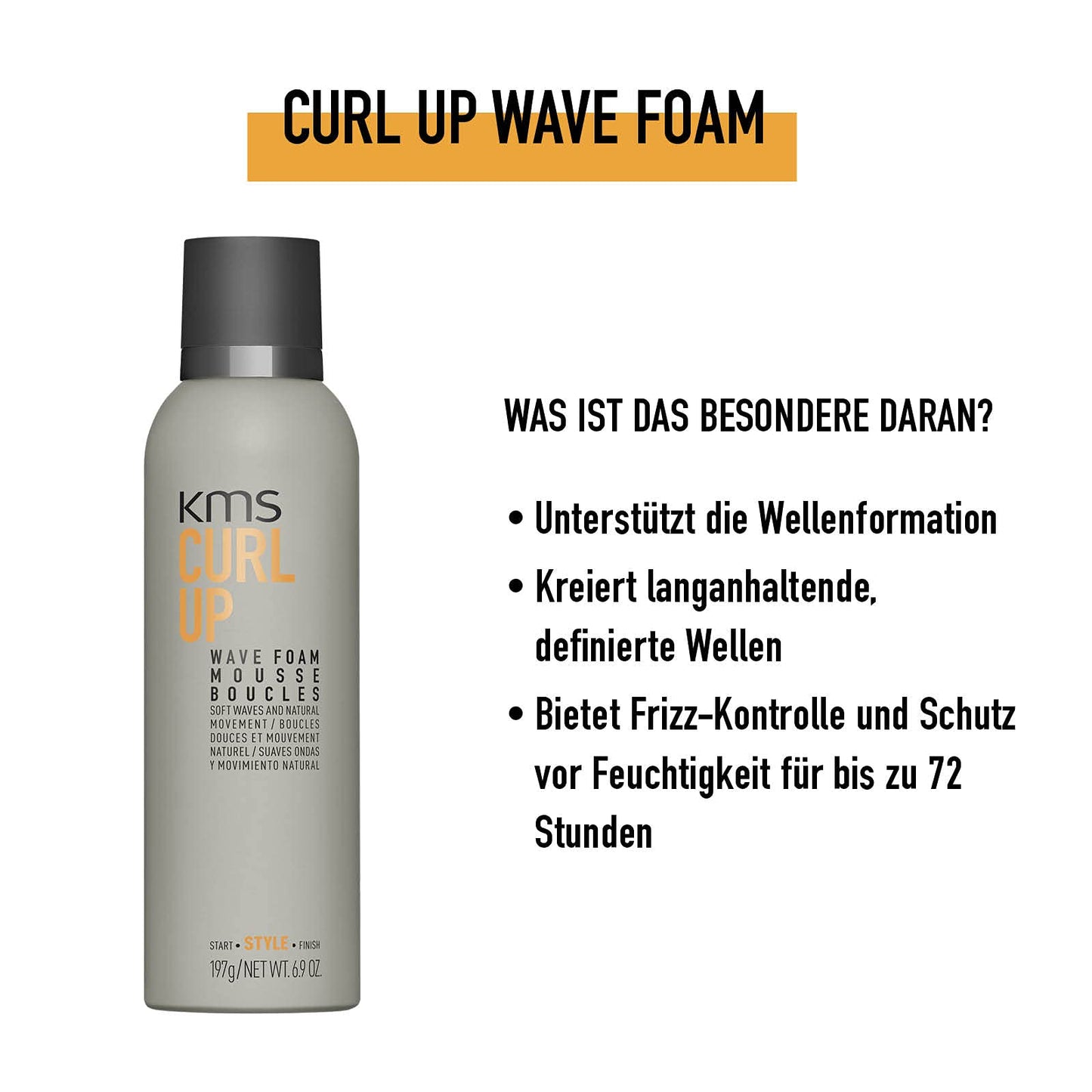KMS CURLUP Curl Defining Wave Foam Mousse, 6.9 Oz