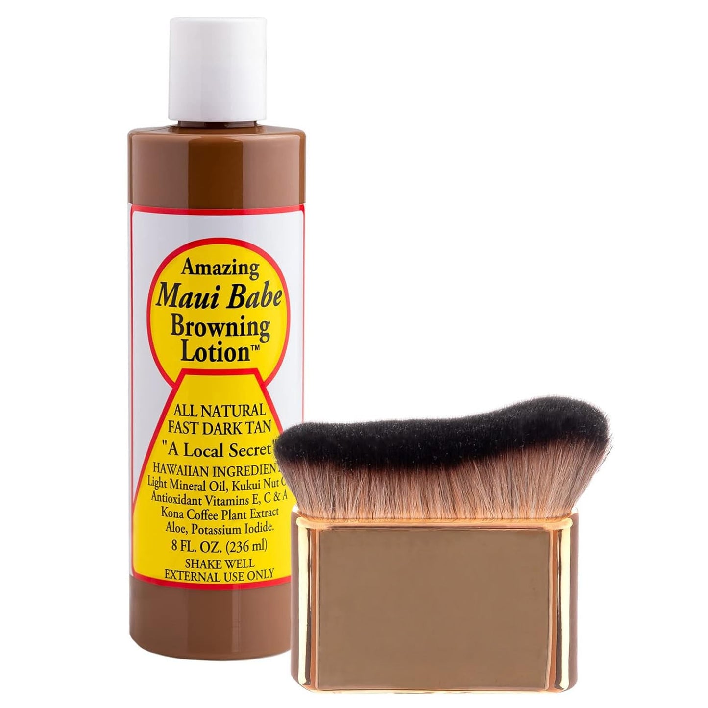 Amazing Maui Babe Browning Lotion 8 ounce - Maui Babe Tanning Lotion with Body Tanning Brush - Maui Tanning Lotion