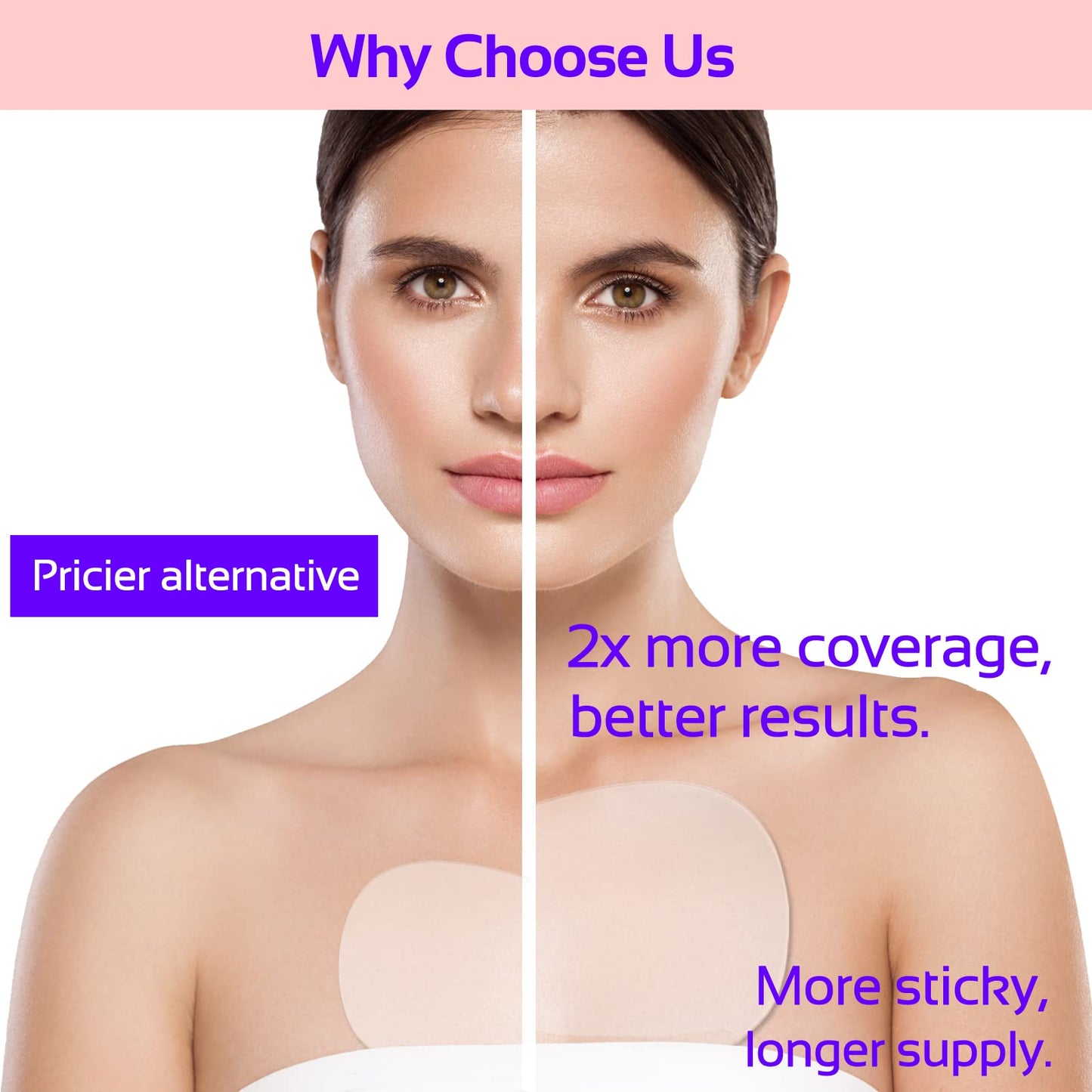 Skywee Professional Anti-Wrinkle Chest Silicone Pads – 100% Medical Grade, Reusable Décolleté Patches to Smooth and Firm Skin, Set of 2