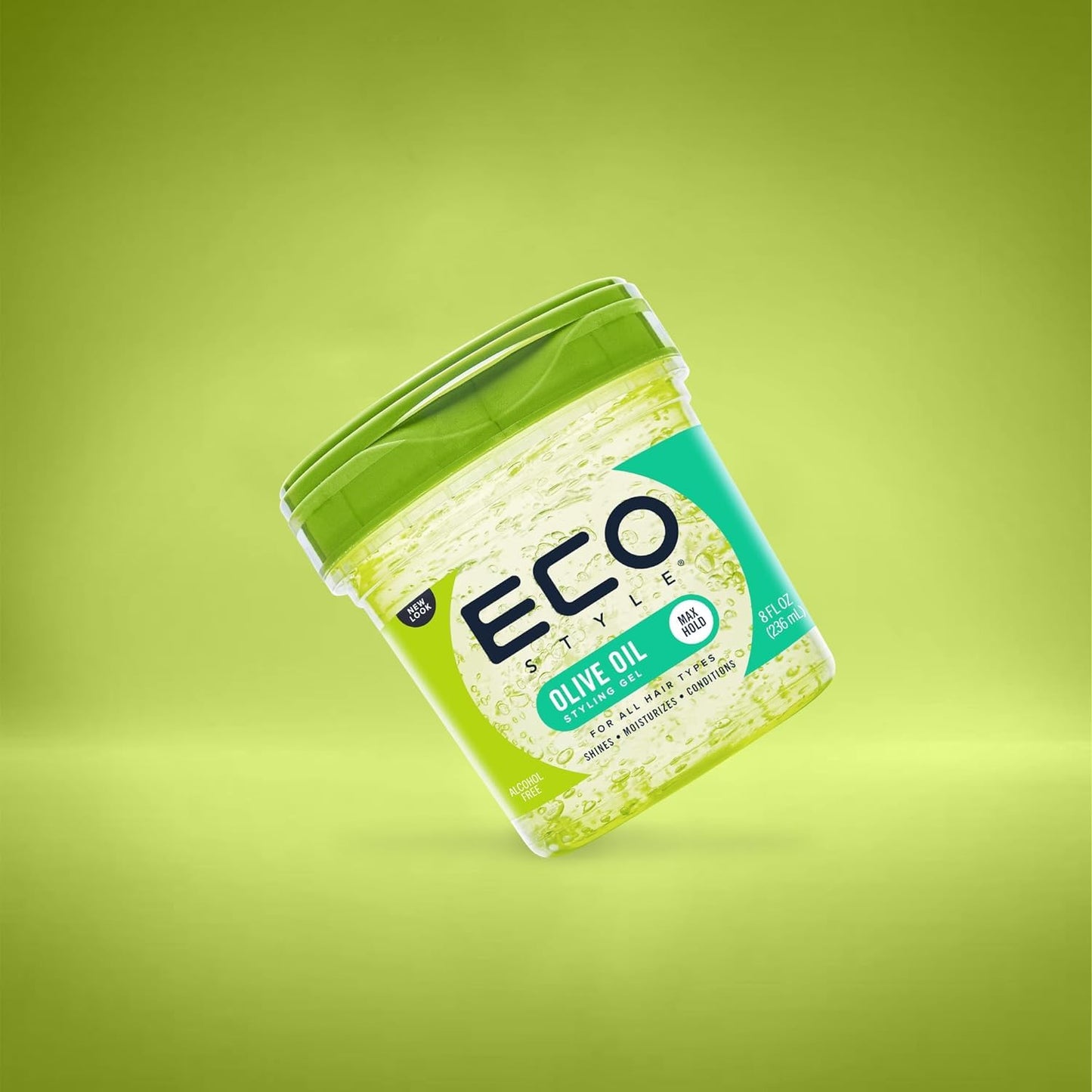 Eco Style Olive Oil Styling Gel 8 oz – Adds Shine, Tames Split Ends, Moisturizes Scalp, Nourishes & Repairs, Weightless Long-Lasting Hold for All Hair