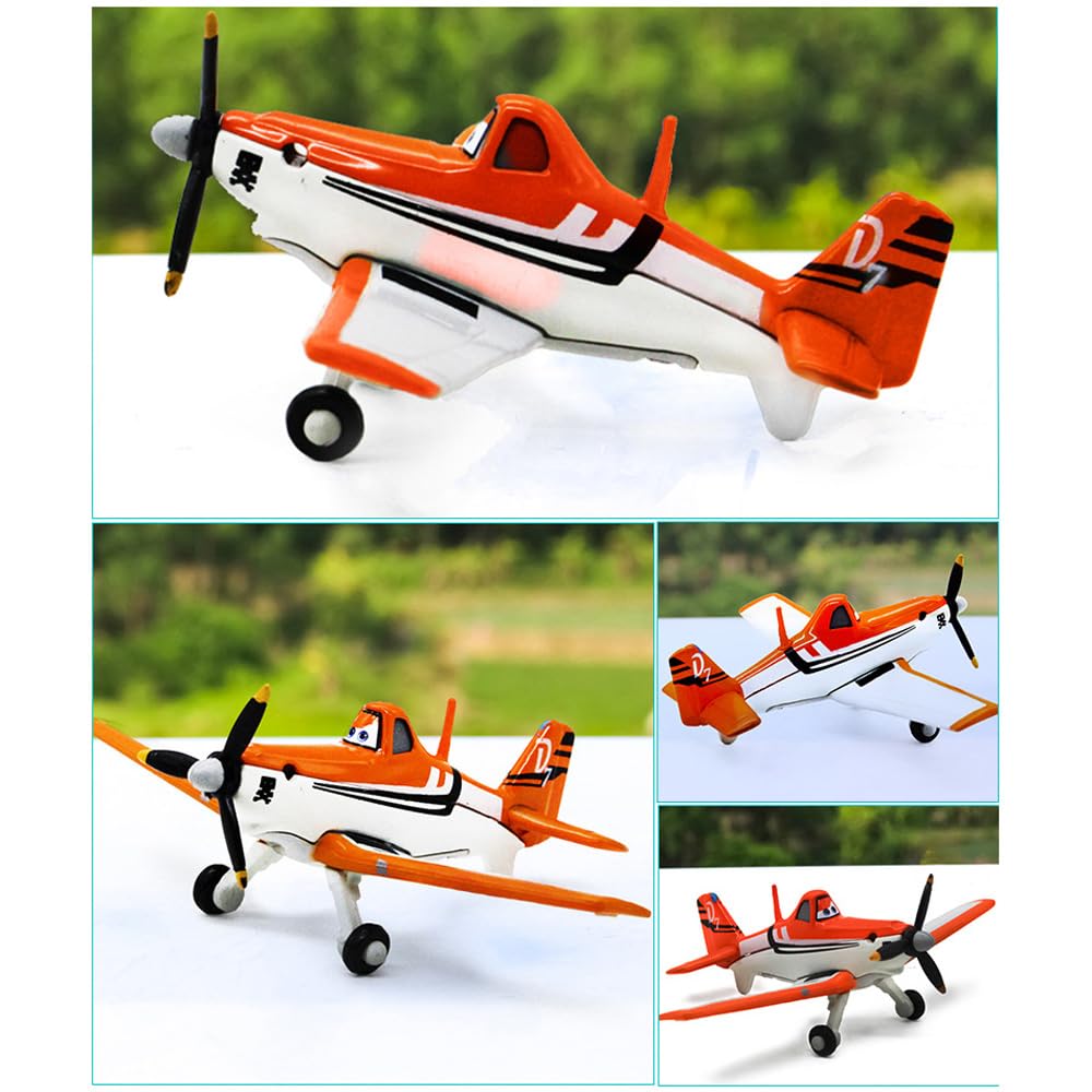 2 Pack Planes No.7 Dusty and Skipper Metal Diecast Plane Model Toy, Best Gift for Kids and Collectors (Dusty and Skipper)