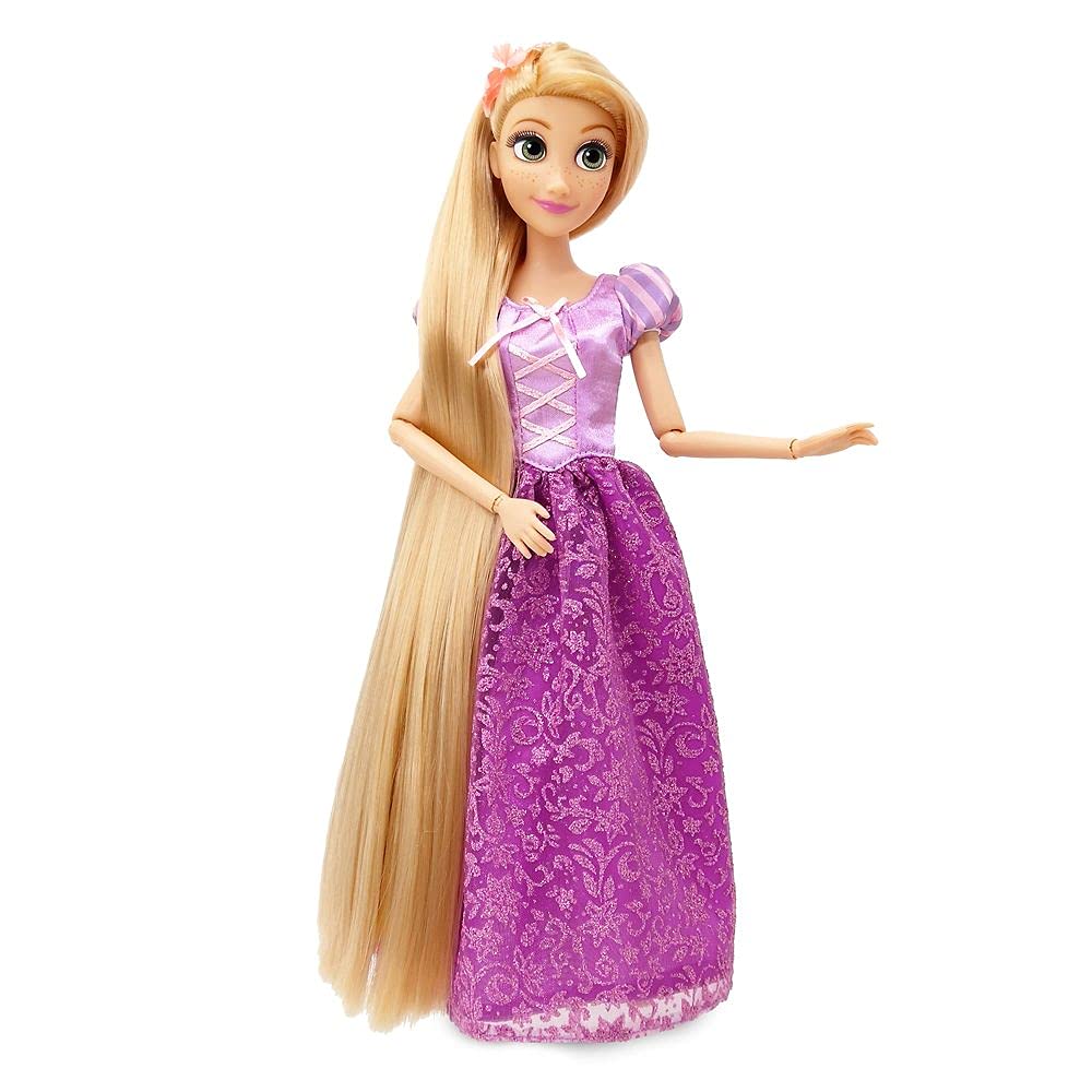 Disney Store Rapunzel Classic 11" Doll from Tangled for Girls – Fully Posable, Includes Brush, Molded Details & Iconic Outfit, Disney Princess Toy