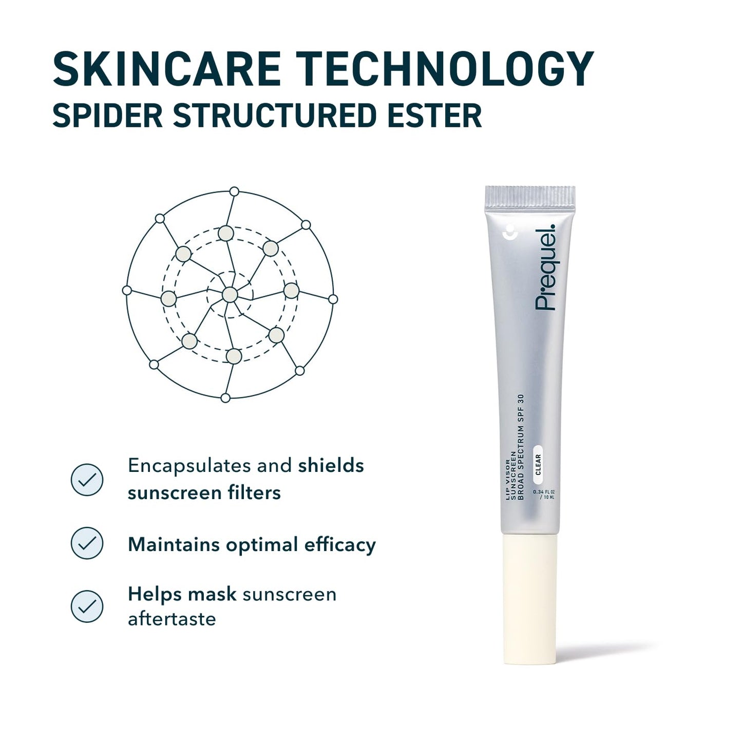 Prequel Skin Lip Visor SPF 30 Mint Lip Balm, Clear Moisturizing Semi-Gloss Sunscreen, Non-Sticky, Daily Use – 2 Pack