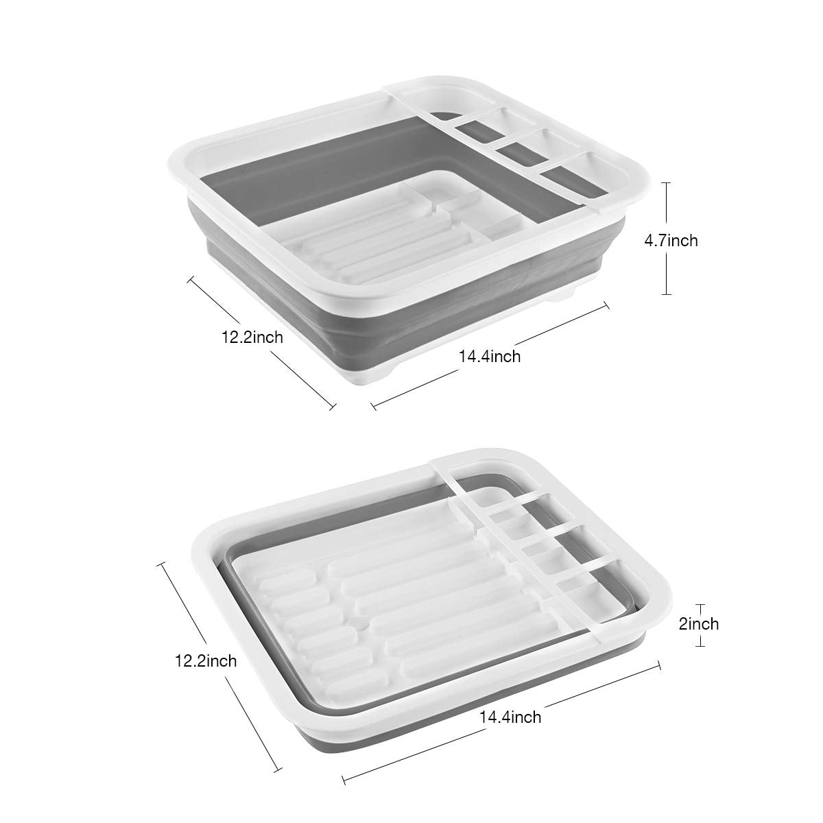 THANSTAR Collapsible Dish Drying Rack – Portable Space-Saving Dinnerware Drainer & Organizer for Kitchen, RV, Campers & Travel