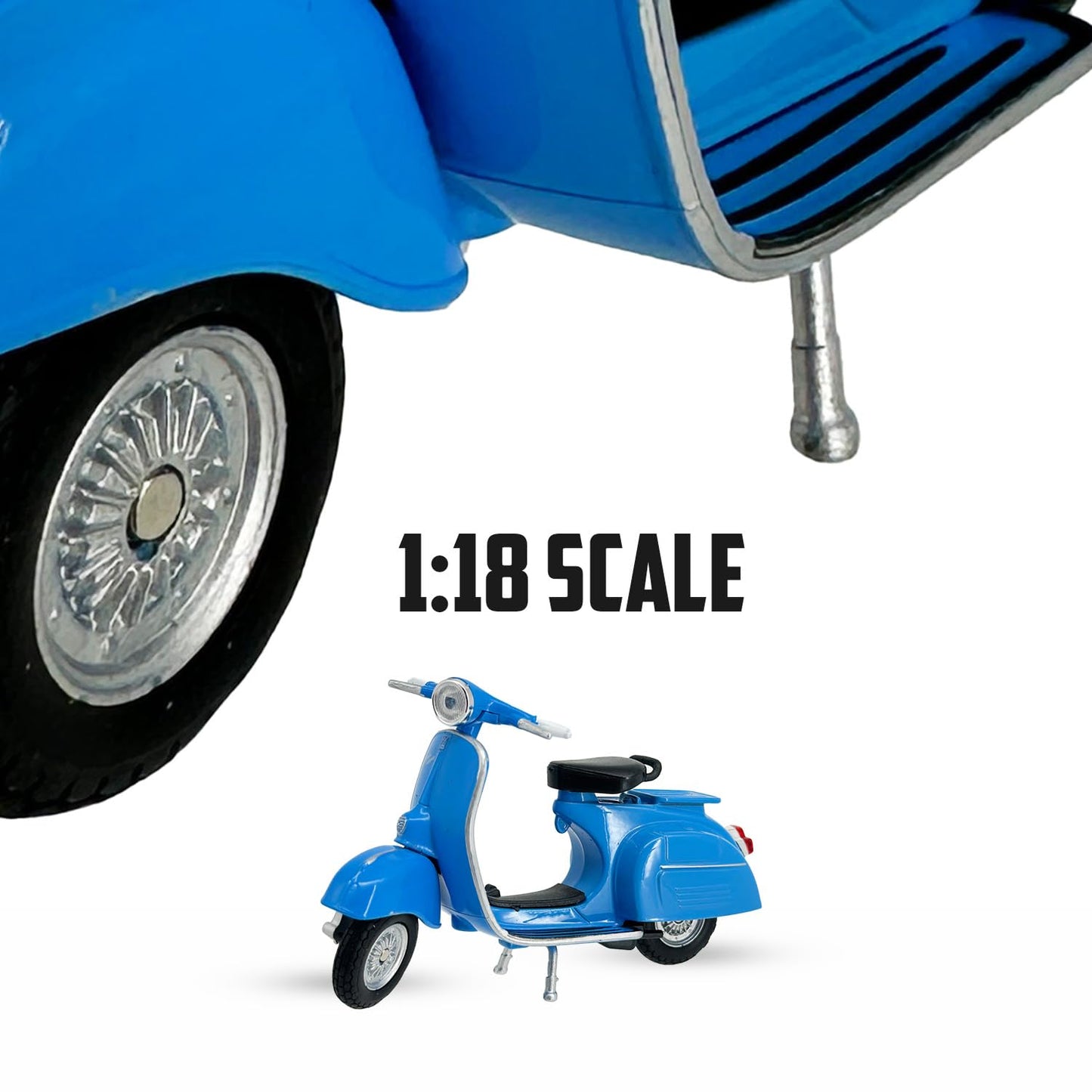 Welly Die Cast Vespa 150 (1970), 1:18 Scale, Collectible Model Scooter Moped