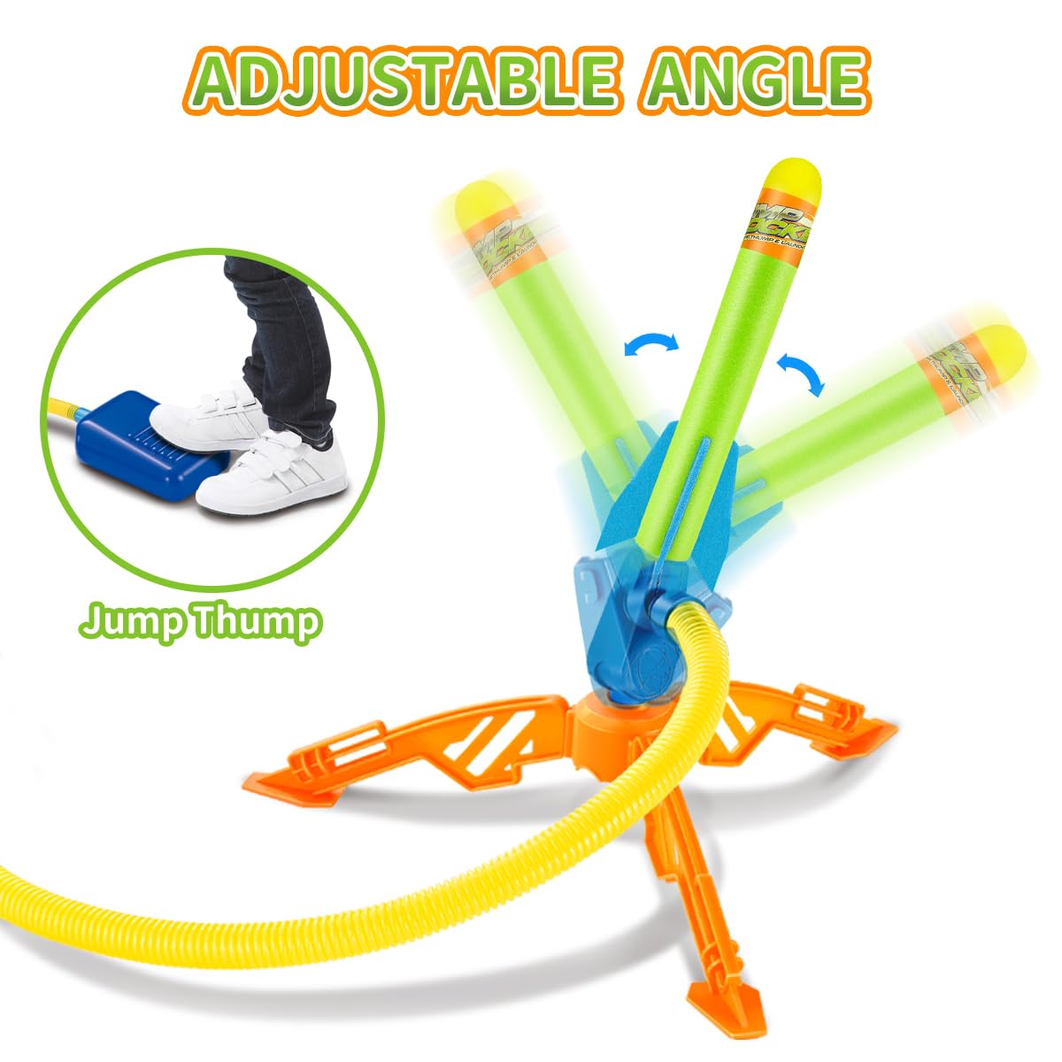 Banvih Kids Rocket Launcher Toy – 6 Foam Rockets, Launch Up to 120ft, Outdoor Game, Birthday Gift & Stocking Stuffer for Ages 3+