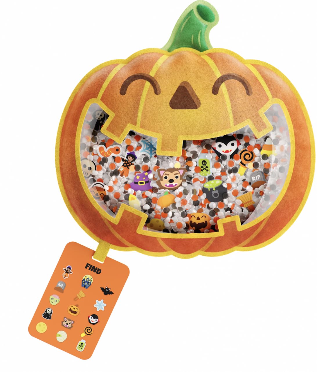 Vango BIZYBOO Pumpkin Seek & Find Toy – Preschool Learning Activity for Toddlers, Ages 2+ – Educational Sorting & Boo Basket Gift