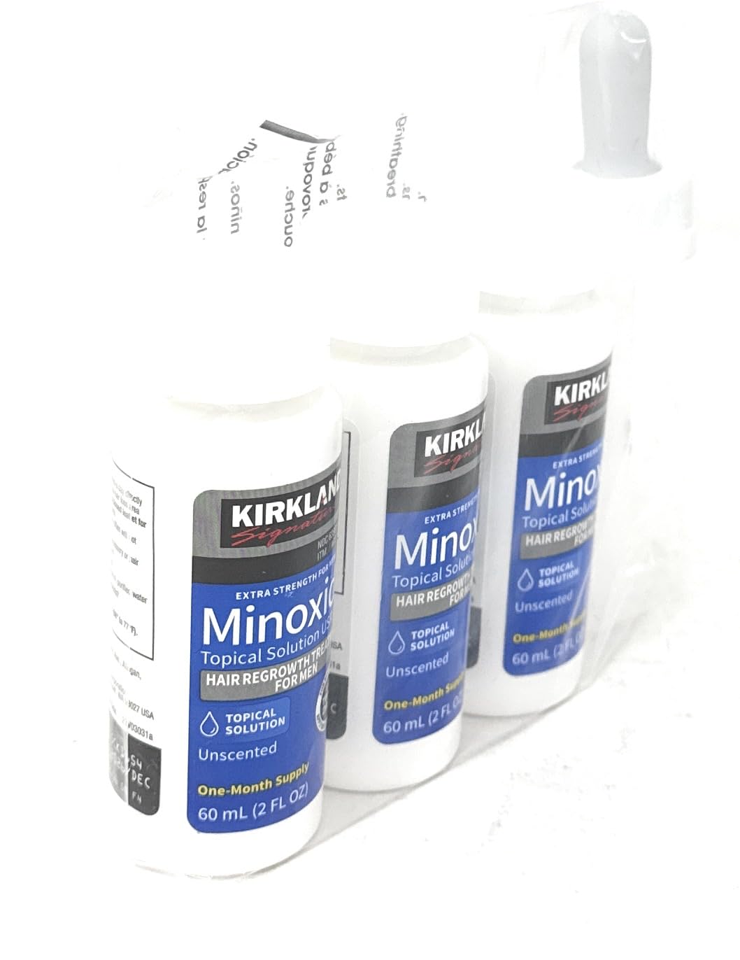Minoxidil-5% Extra Strength Hair Regrowth for Men, 3 Count, 2 Ounce Bottles