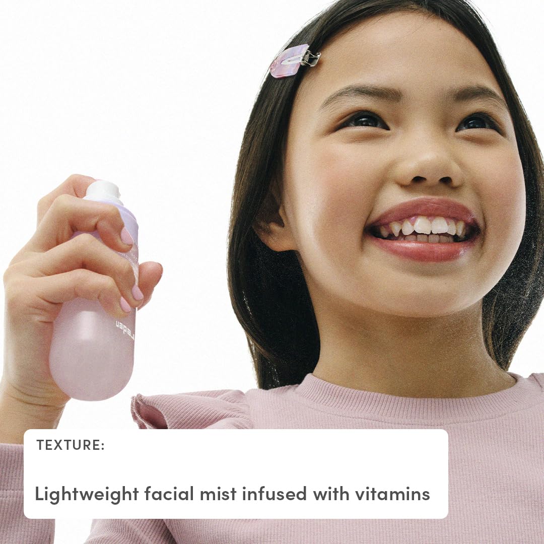 Evereden Kids Multi-Vitamin Face Mist – Hydrating, Nourishing Spray with Peach & Mango, Clean Skincare for Ages 6+, Sensitive Skin Safe