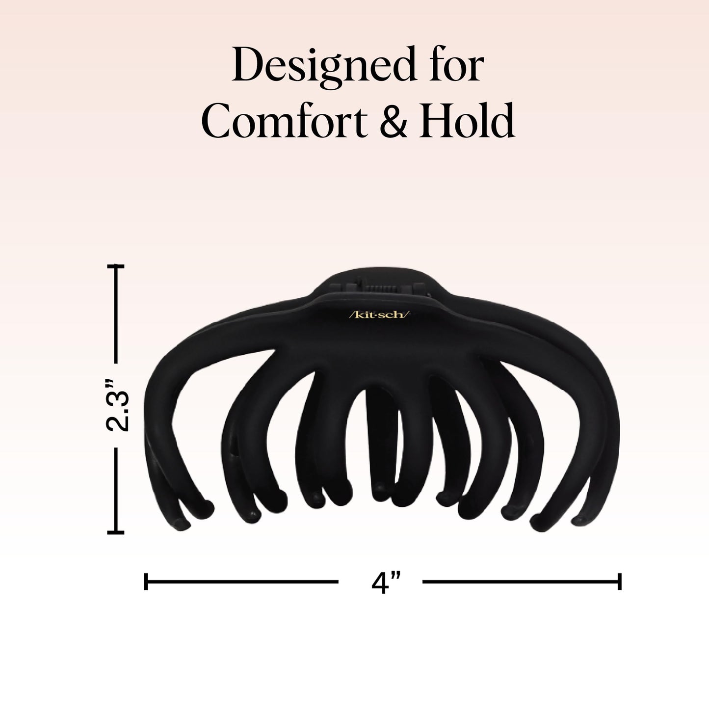 Kitsch Octopus Claw Clips for Women - Cute & Stylish Hair Clips for Everyday Use, Octopus Claw Clip for Thick Hair | Ideal Gifts for Women - Black & Tortoise, 2pcs