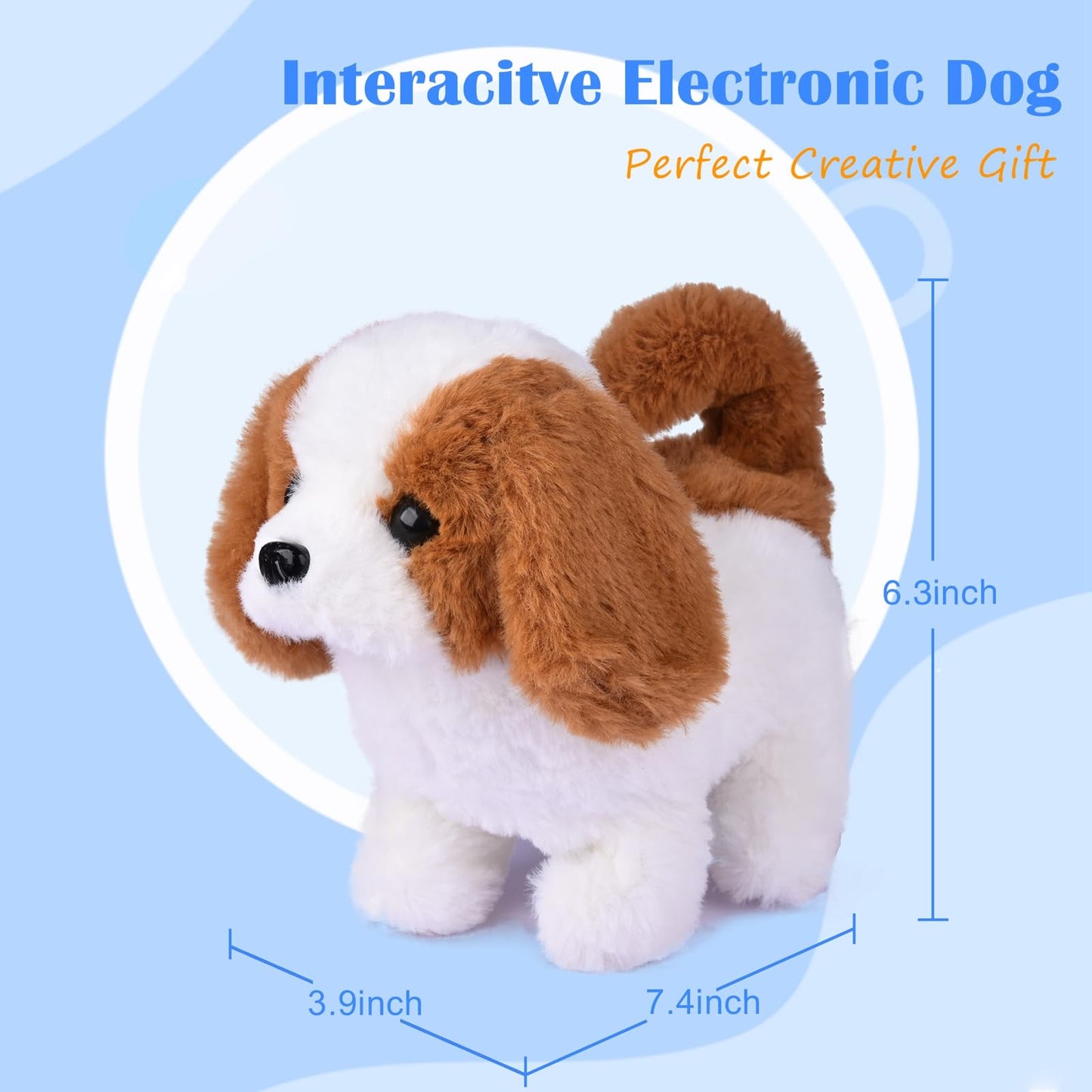 WorWoder Saint Bernard Plush Puppy Toy – Interactive Walking, Barking, Tail Wagging & Stretching Pet Dog for Kids