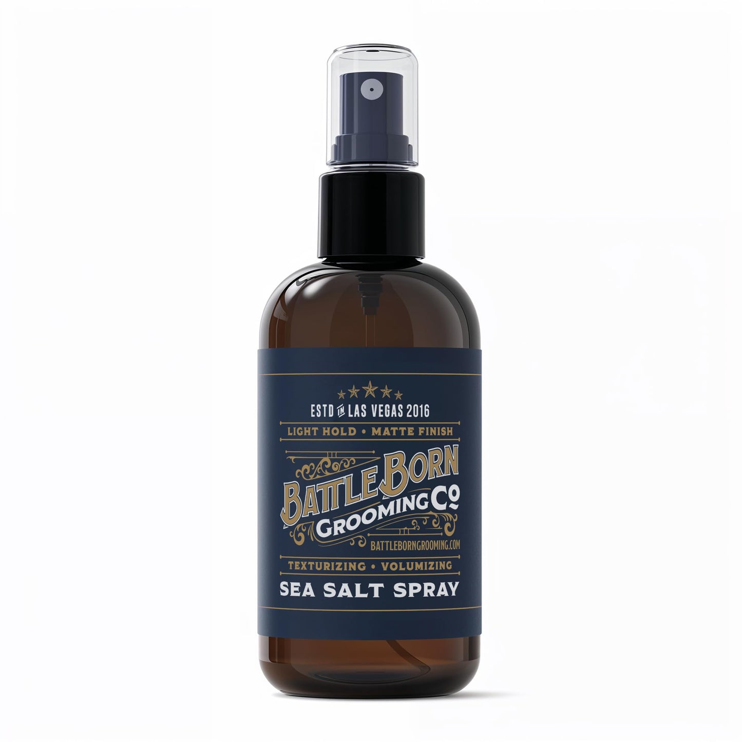 Battle Born Grooming Co Sea Salt Spray (Unscented, 8 fl oz) – Natural Vegan Texturizing Spray for Beach Waves, Volume & Thickness – Unisex