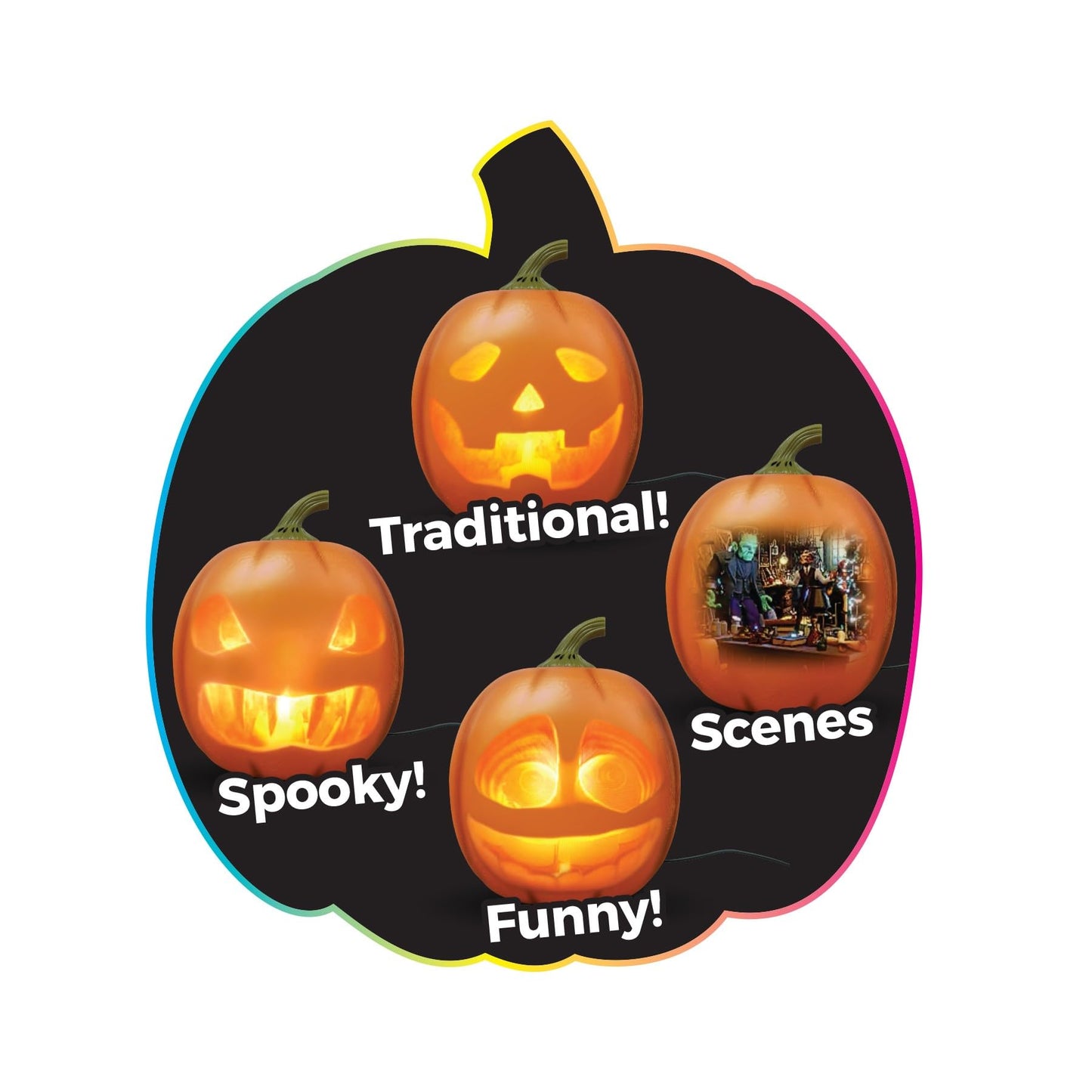 ANIMAT3D Jabberin' Jack XL 12" Talking Pumpkin with Motion Sensor, Projector & Speaker – 80 Minutes of Animated Content