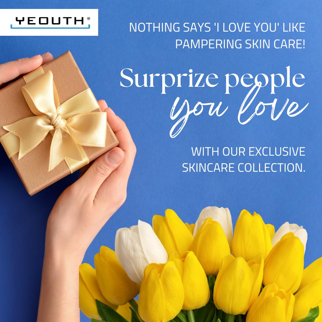 YEOUTH 8-Piece Skincare Set for Women – Retinol Serum, Hyaluronic Acid, Vitamin C, Cleanser, Toner, Eye Gel, Neck & Face Cream