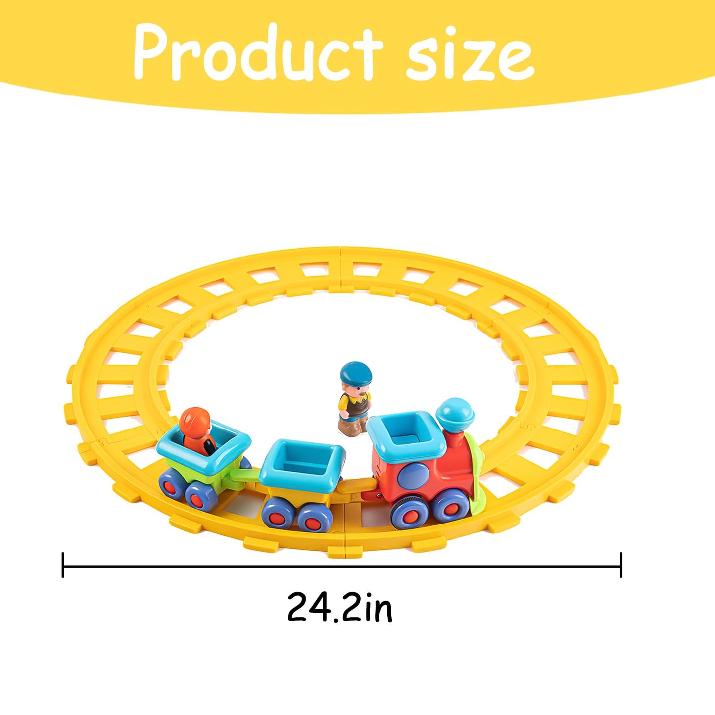 Auspint Musical Electric Toy Train Set with Tracks, Lights & Sounds | Fun Train Playset for Kids Ages 12-18 Months, 2 3 4 Year Old Birthday Gift