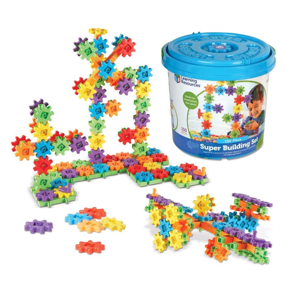 Learning Resources Gears! Gears! Gears! Super Building Toy Set, 150 Pieces, Ages 3+
