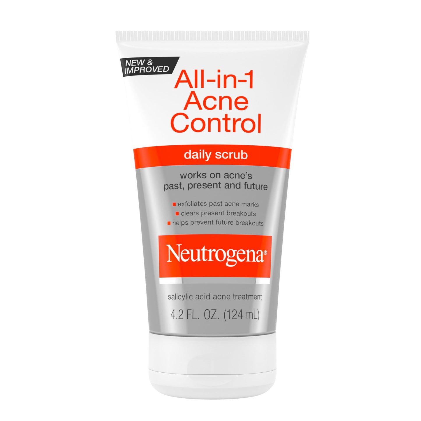 Neutrogena All-In-1 Acne Control Daily Face Scrub to Exfoliate and Treat Acne, Salicylic Acid Acne Treatment, 4.2 fl. Oz (Pack of 3)