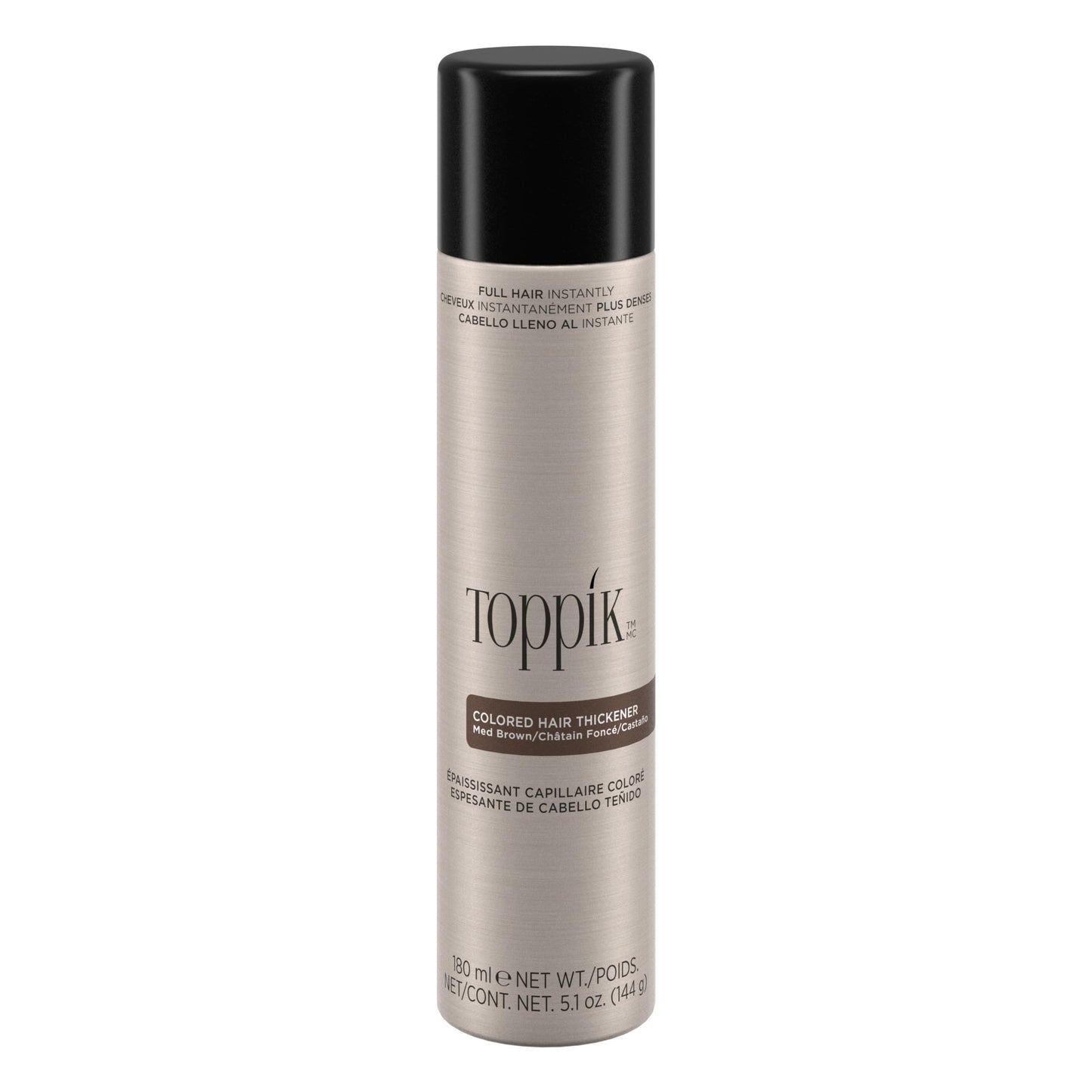 Toppik Colored Hair Thickener Spray, Medium Brown – Volumizing Root Touch-Up & Concealer, Covers Thinning Areas, Hair Building Fiber, 5.1oz