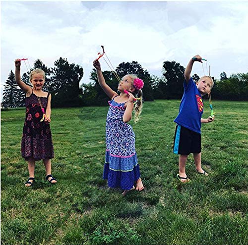 BAIVYLE 6-Pack Flying Rocket Toys for Kids with LED Lights, Glow-in-the-Dark Helicopters, Outdoor Slingshot Fun, Party & Camping Games Ages 3+