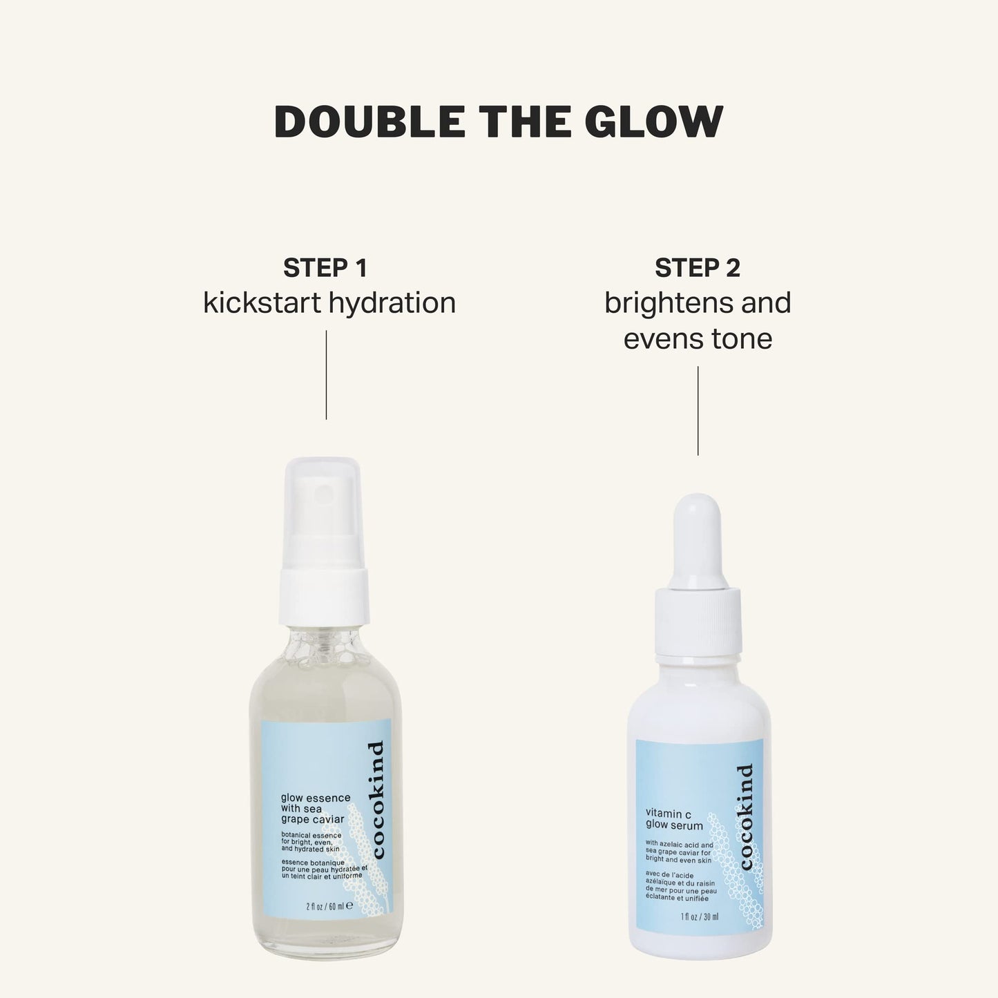 Cocokind Glow Essence with Sea Grape Caviar, Hydrating Primer and Facial Mist, Facial Moisturizer with Sea Buckthorn, Linoleic Acid, and Vitamin E