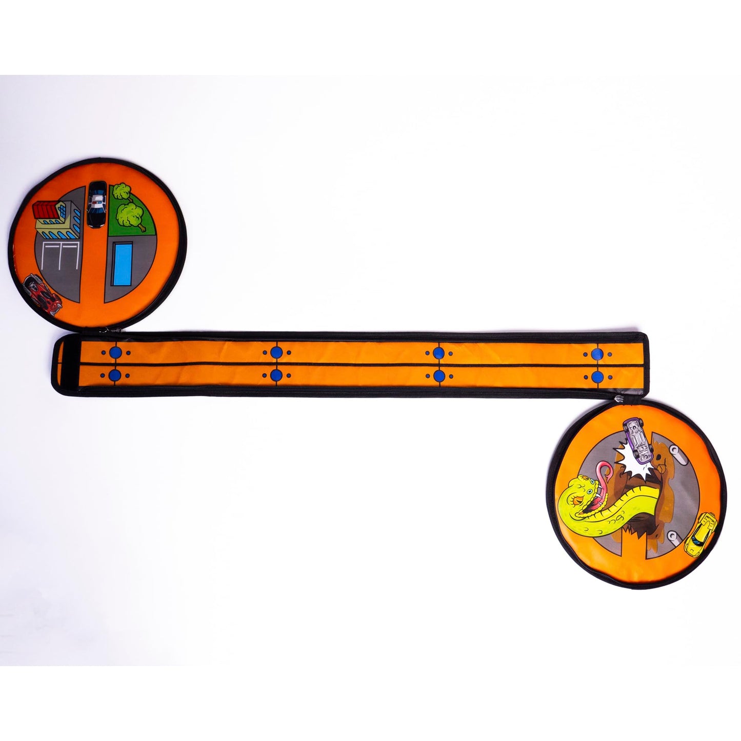 Hot Wheels Tara Toy: ZipBin Wheelie Track Pack - Unzips Into A Racetrack Mat, Holds 100 Toy Cars, Storage & Play, Circle Tire Design, Kids Ages 3+