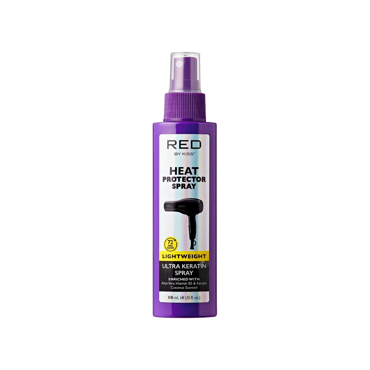 Red by Kiss Heat Protector Spray 4 Fl Oz – Ultra Keratin Formula with Vitamin B5 for Thermal Protection, Hydration, Strength & Anti-Frizz