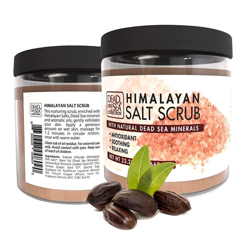 Dead Sea Collection Himalayan Salt Scrub – Exfoliating & Moisturizing Body Scrub for Women with Dead Sea Minerals & Pure Oils, 23.28 Oz