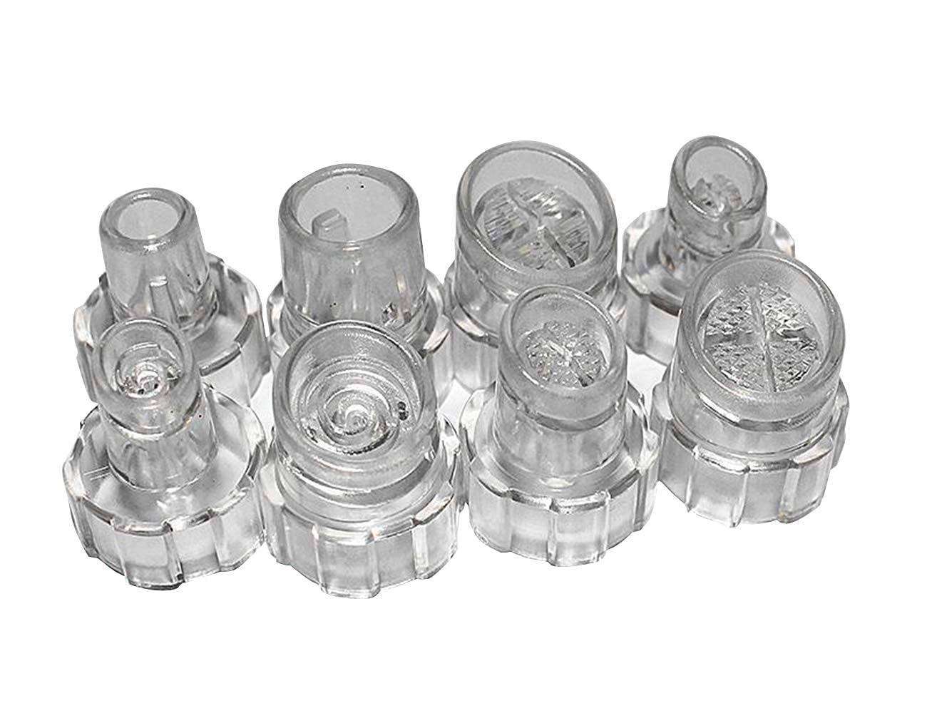 Elitzia 8pcs Plastic Hydro Dermabrasion Microderma Heads - Aqua Peel Tips for Hydro Facial Skin Cleaning & Beauty Machine Replacement