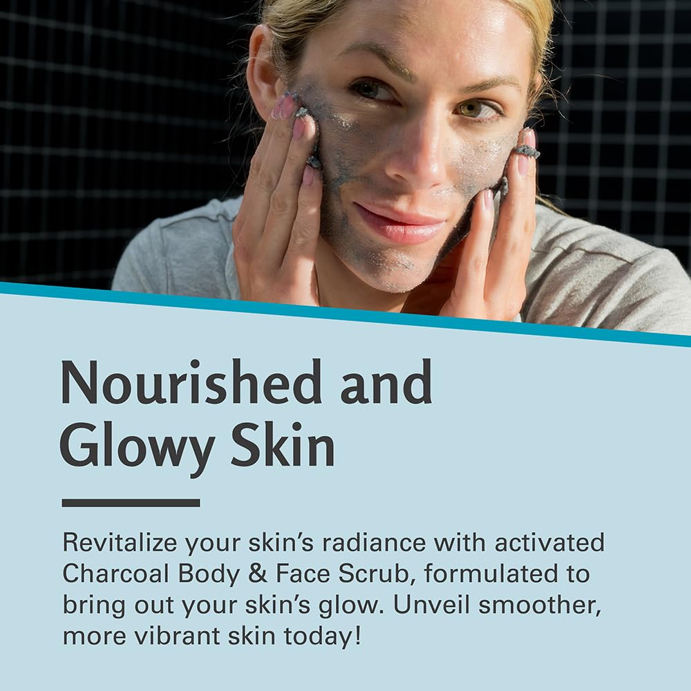 M3 Naturals Charcoal Exfoliating Salt Scrub with Collagen & Stem Cells – Detox, Tone & Smooth Face, Body, Armpits & Feet