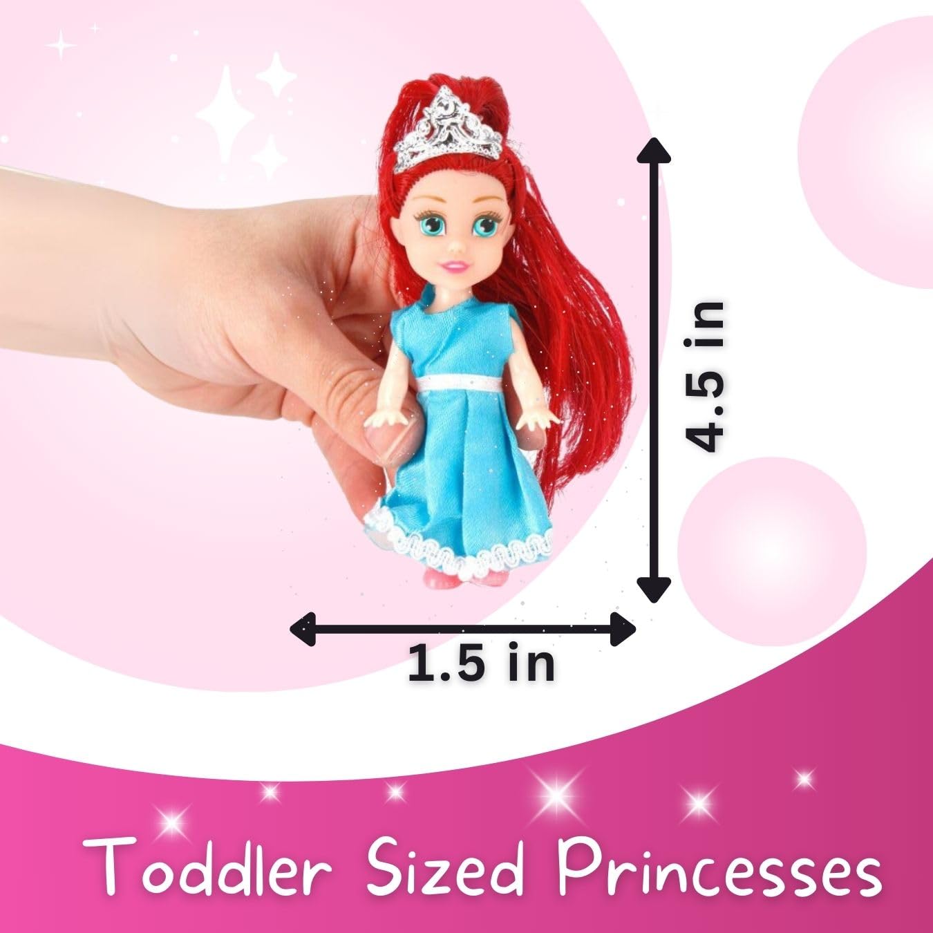 Liberty Imports Little Royal Princess Toddler Dolls with Dresses, Girls Imaginative Pretend Play Small Dolls Party Favors Collection (Princess)