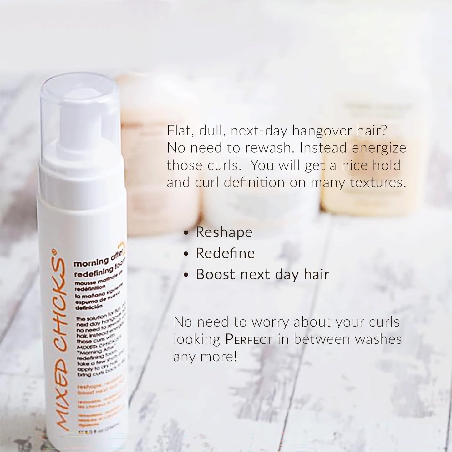 Mixed Chicks Morning After Redefining Hair Foam, 8 fl.oz. / 236ml