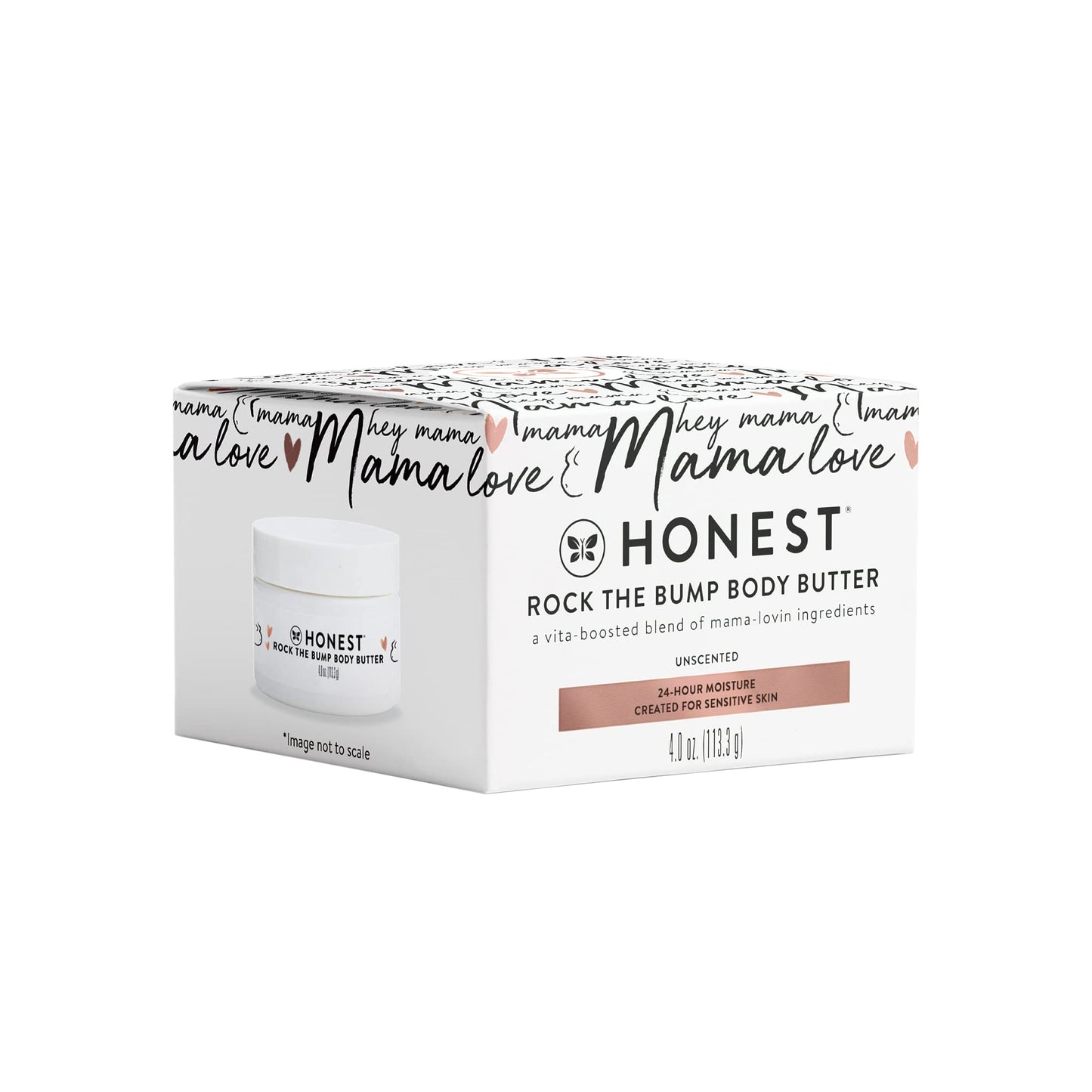 The Honest Company Honest Mama Rock The Bump Body Butter | Moisturizing Stretch Mark Cream | Shea Butter, Avocado Oil, Vitamin E | Hypoallergenic + Dermatologist Tested | 4 oz
