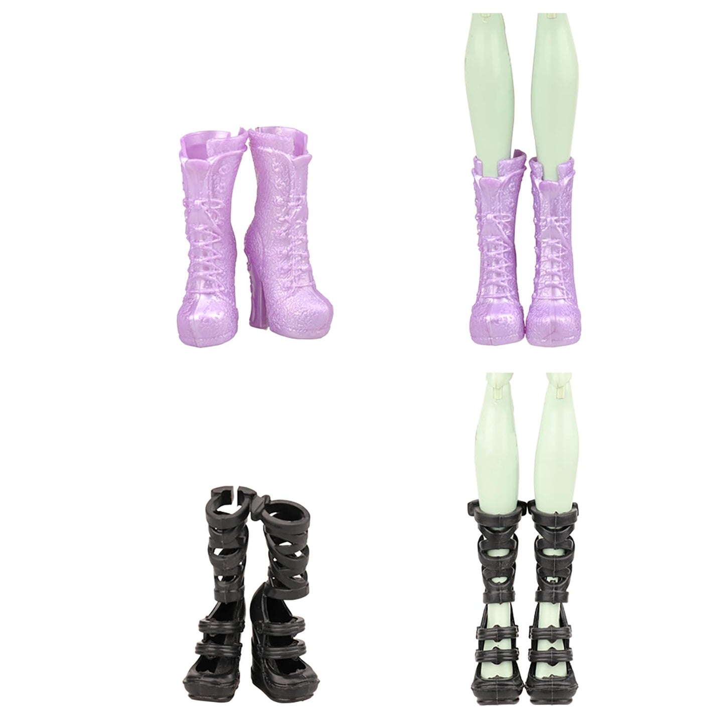 Barwa 10 Pairs Doll Shoes Accessories for Doll Fashion High Heels Sandals Boots Shoes Pack