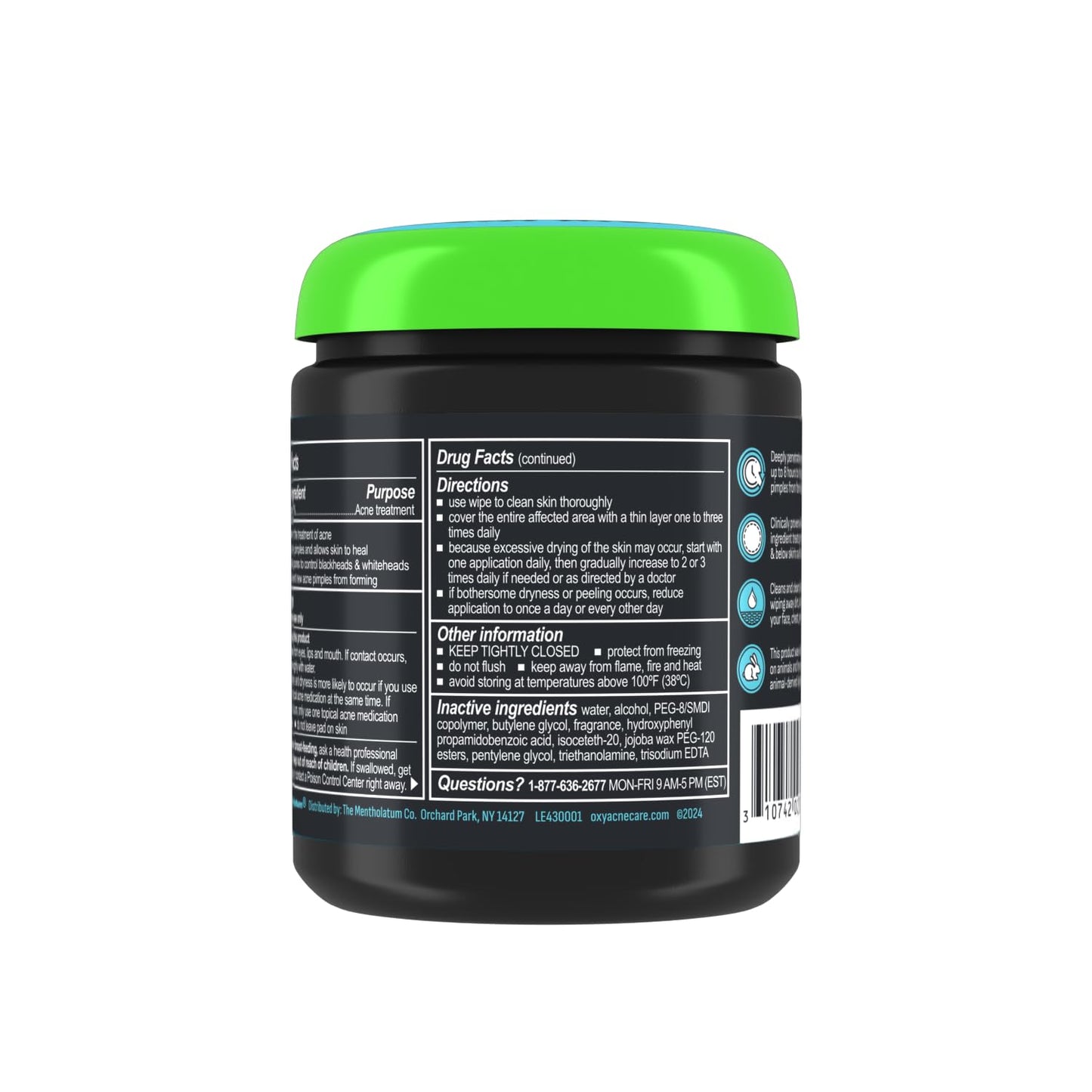 Oxy Deep Pore Acne Cleansing Pads, 2% Salicylic Acid, Fights Breakouts, Exfoliates, Unclogs Pores & Treats Blackheads, 90 Pads (3-Pack)