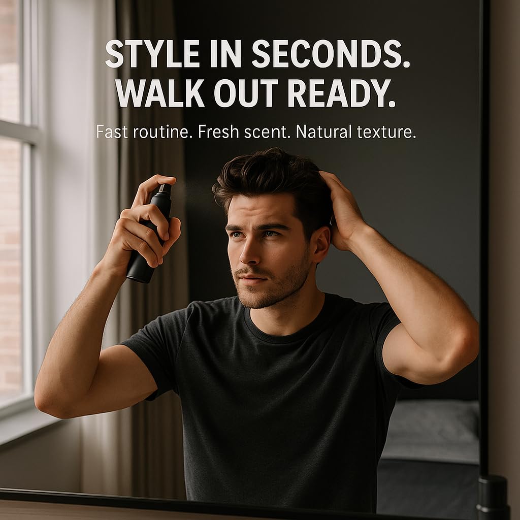 Ryan James Sea Salt Spray for Men & Women – Natural Texture & Volume Hair Spray for Effortless Beach Waves & Heat Protection, 8 Oz